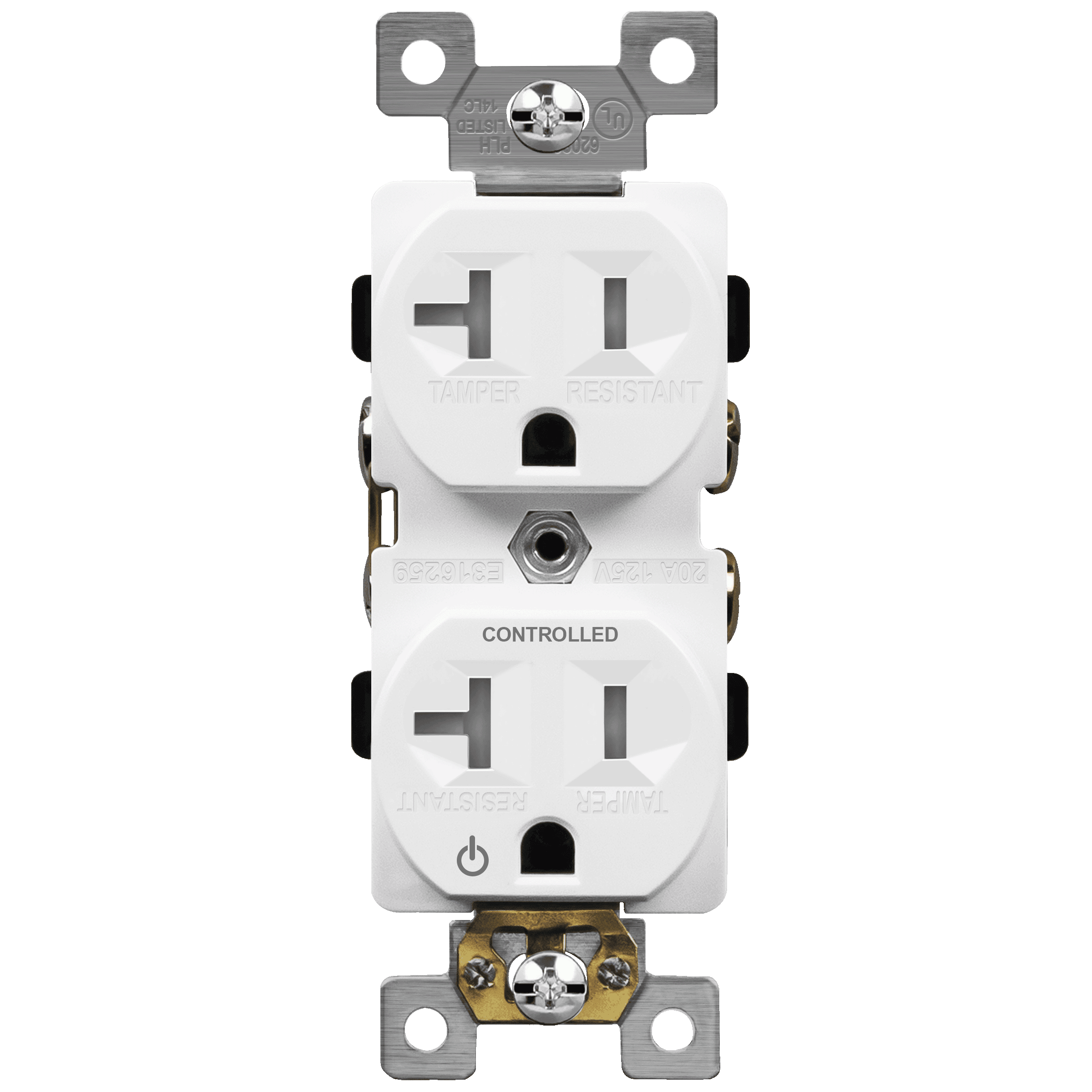 20A/125V Tamper-Resistant Plug-Load Controlled Duplex Outlet