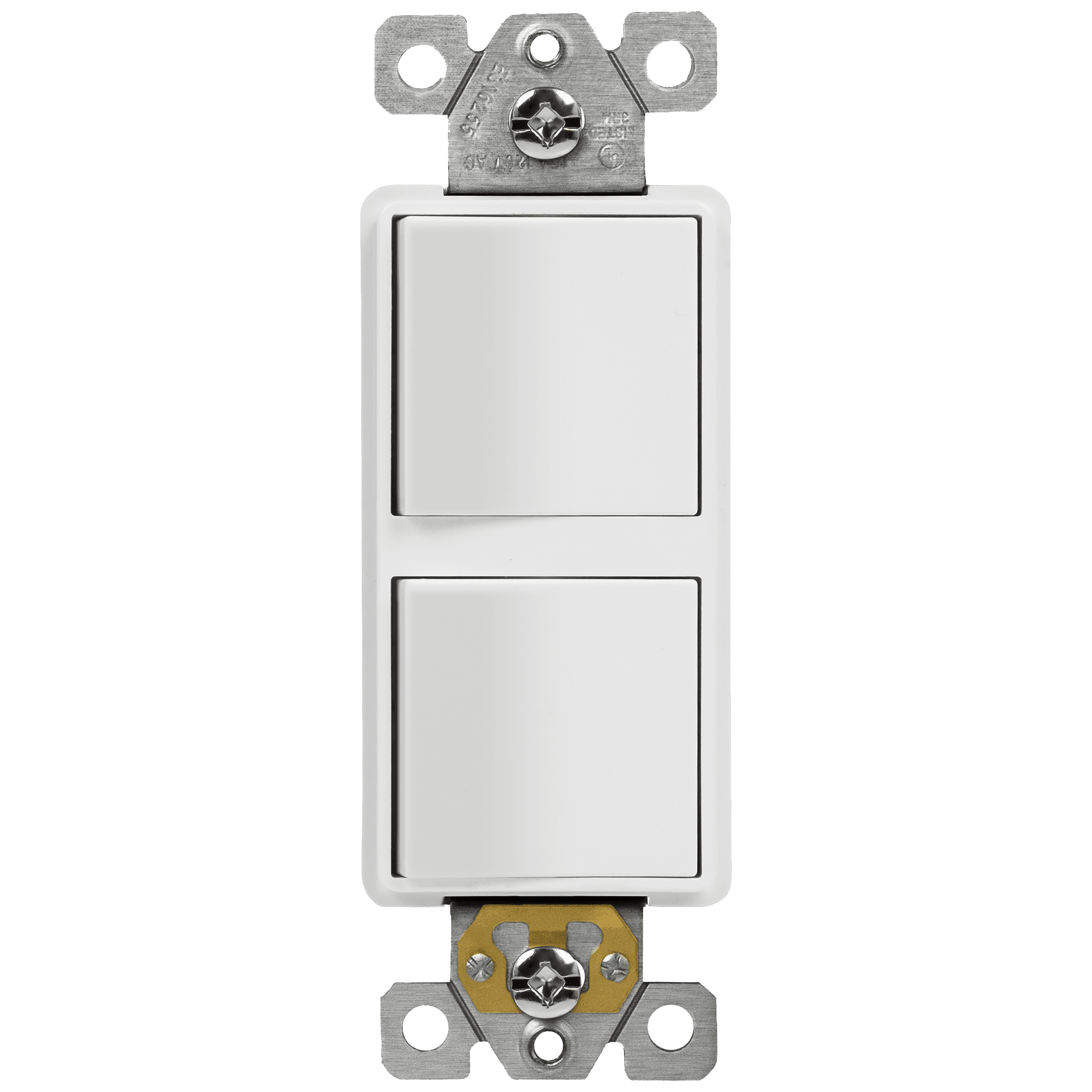 Single Pole Decorator Double Paddle Light Switch, 15A/120V