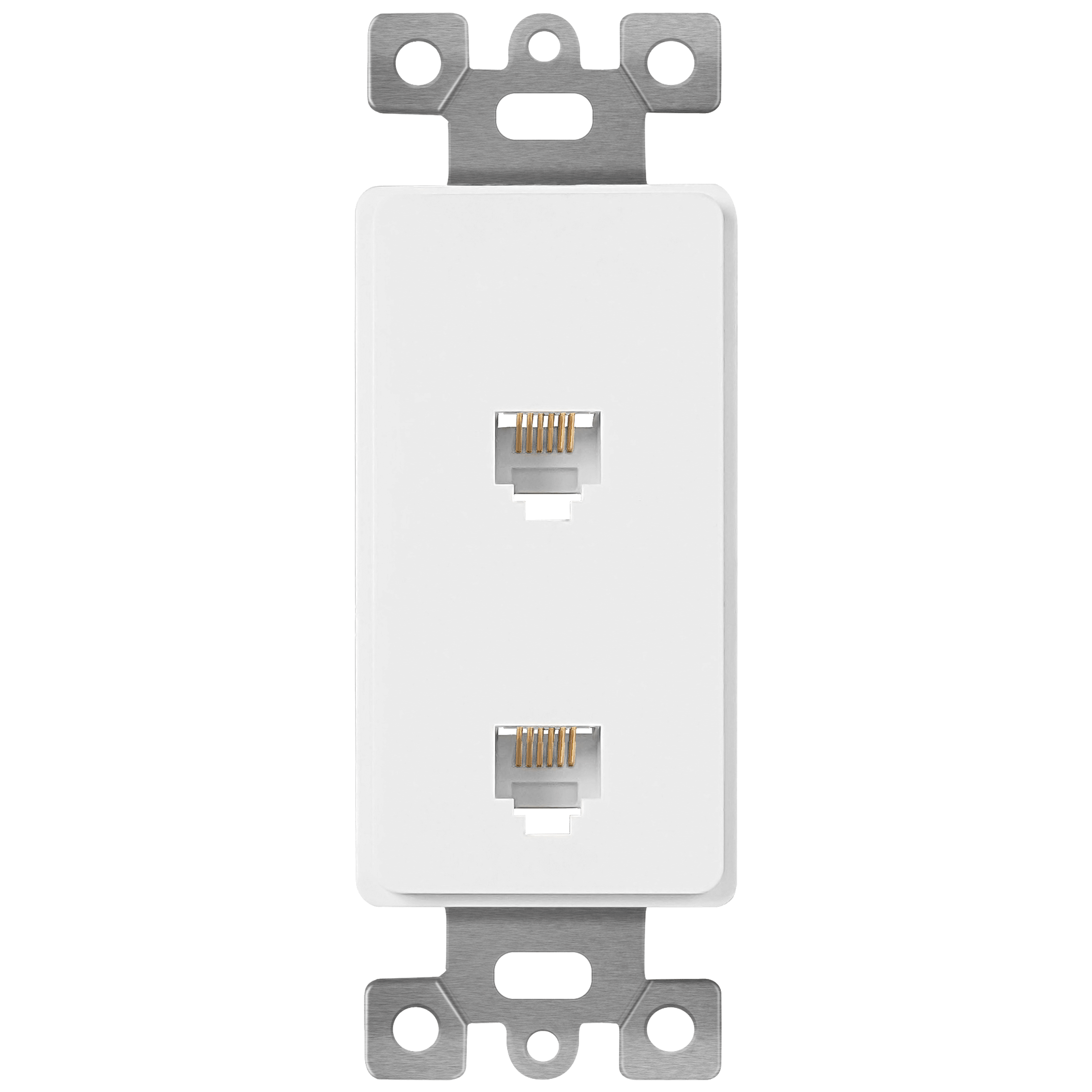 Dual RJ11 Jack Adapter Insert for Decorator Wall Plate
