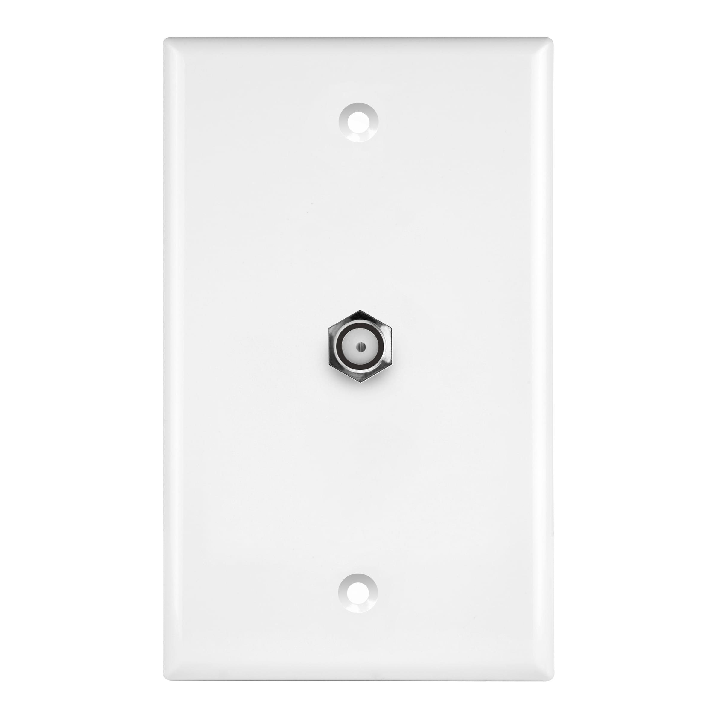 1-Gang Single F-Type Coax Cable Jack Wall Plate