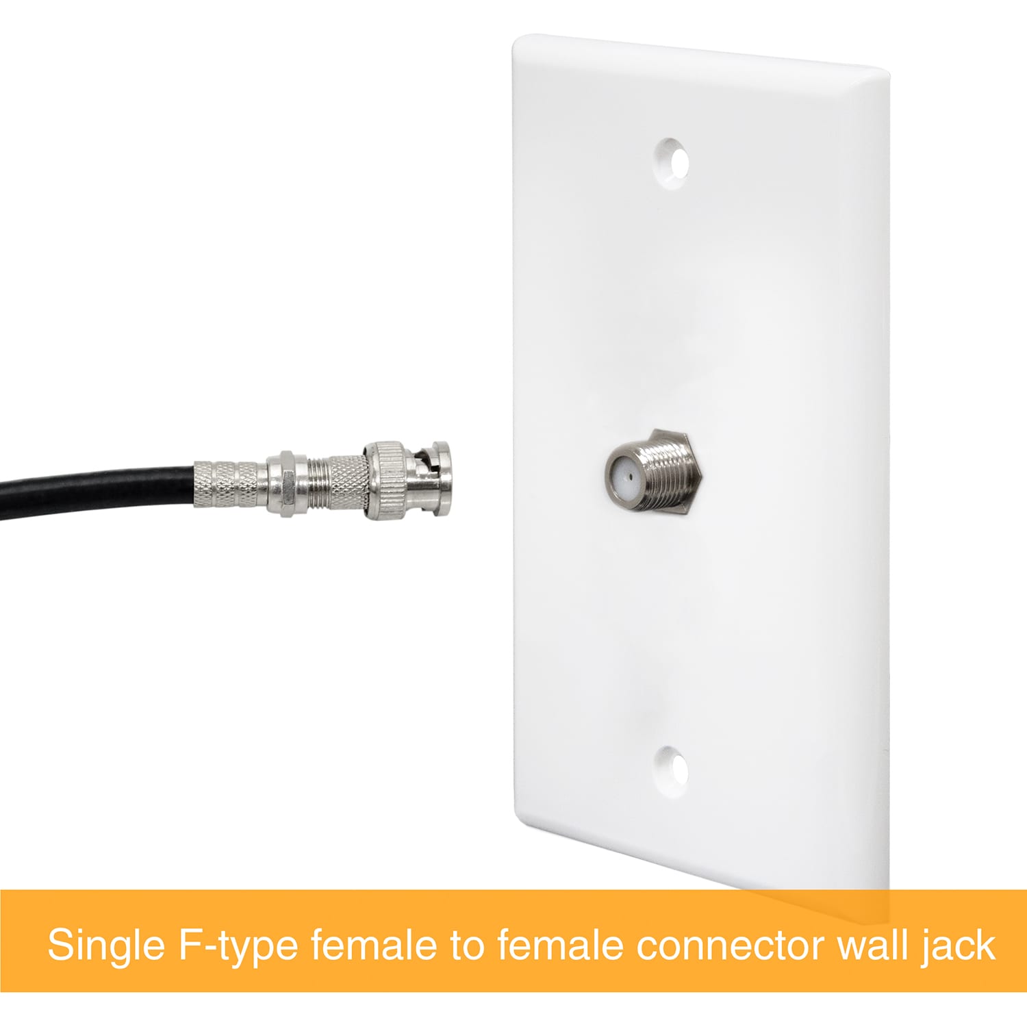1-Gang Single F-Type Coax Cable Jack Wall Plate