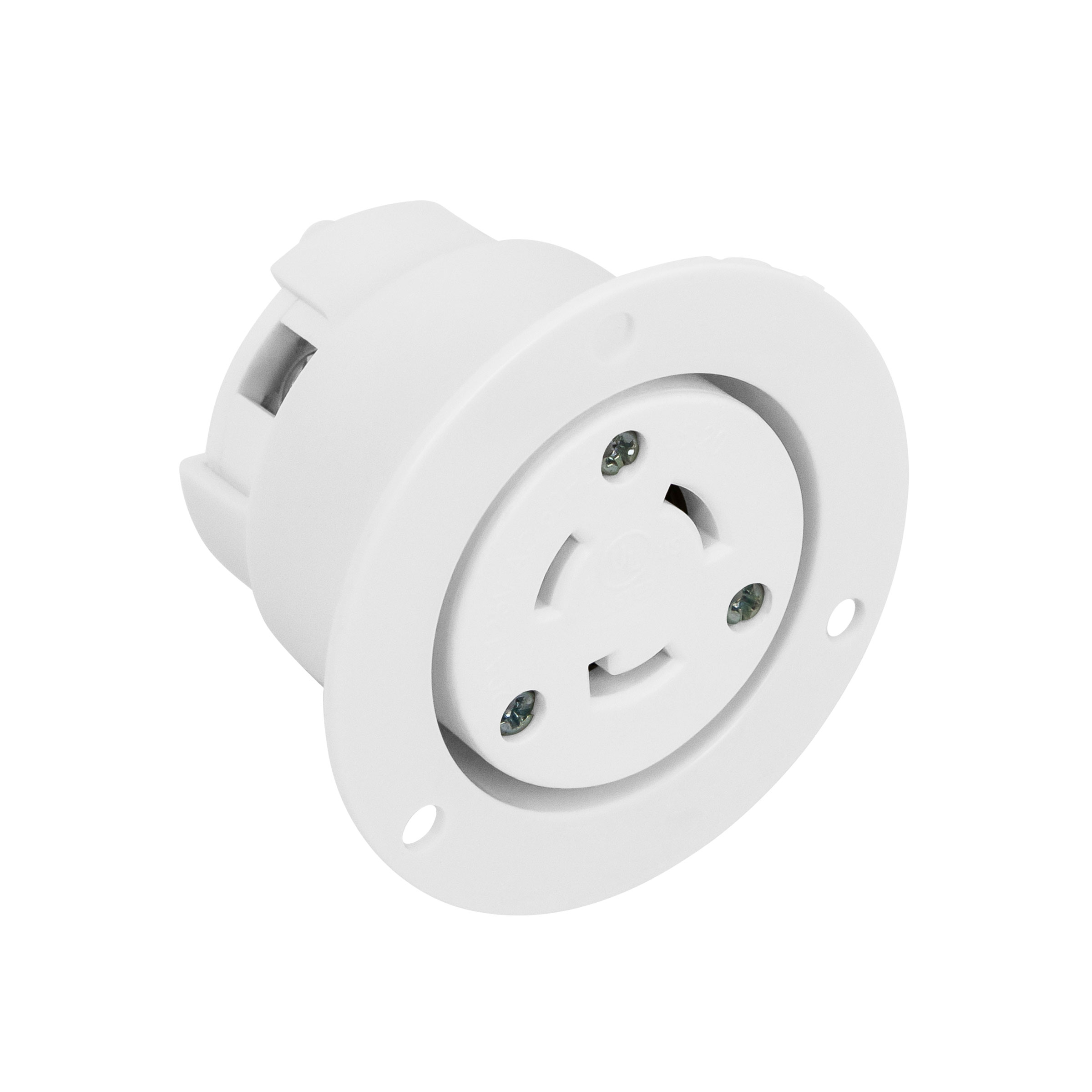 NEMA L5-20 Flanged Outlet Locking Plug Charger Receptacle 20 Amp White