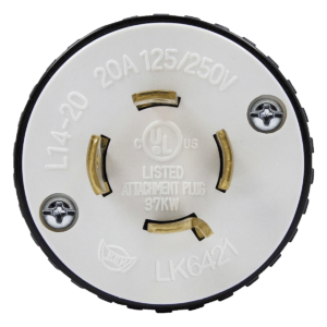 20A/125-250V Locking Plug, NEMA L14-20P