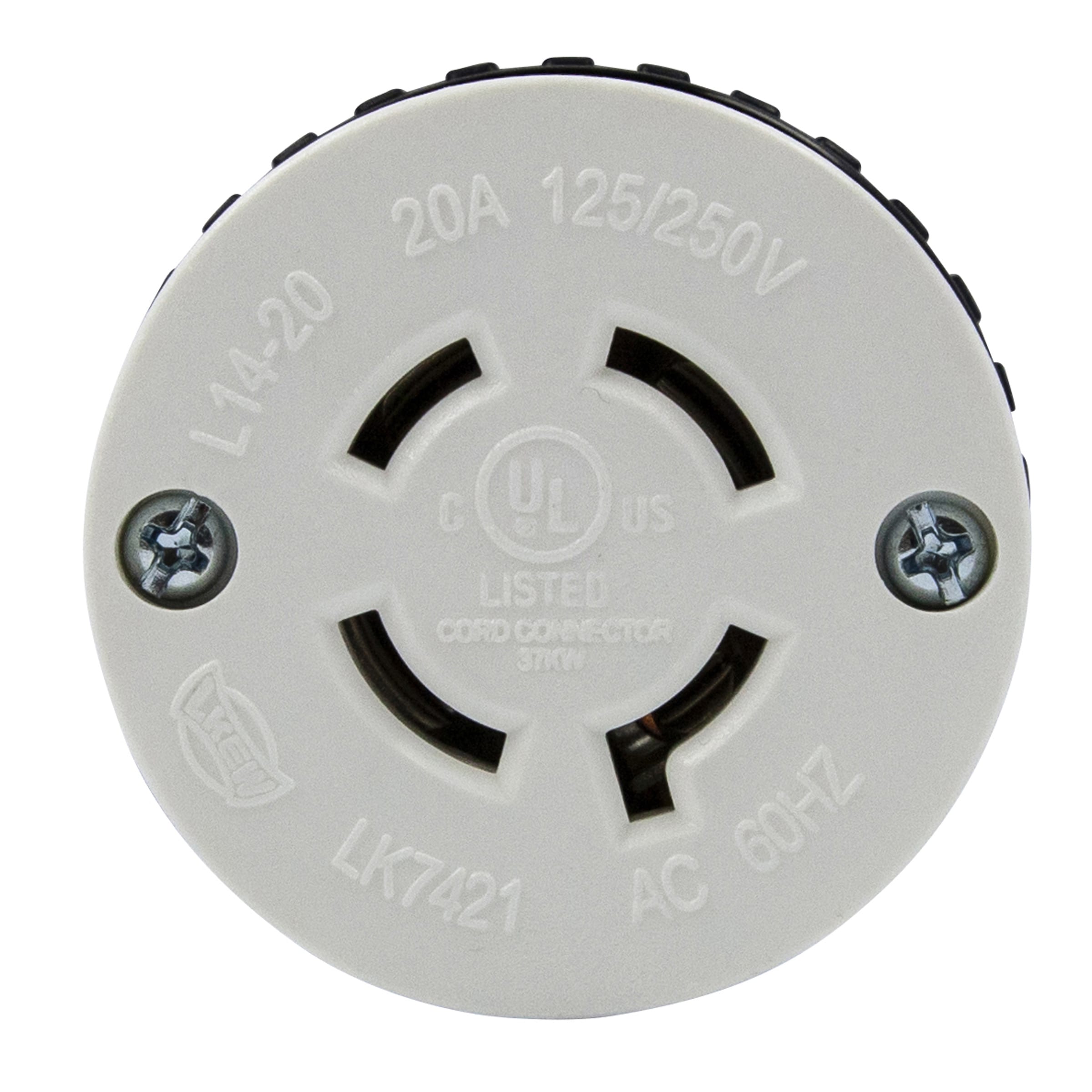 20A/125-250V Locking Connector, NEMA L14-20C