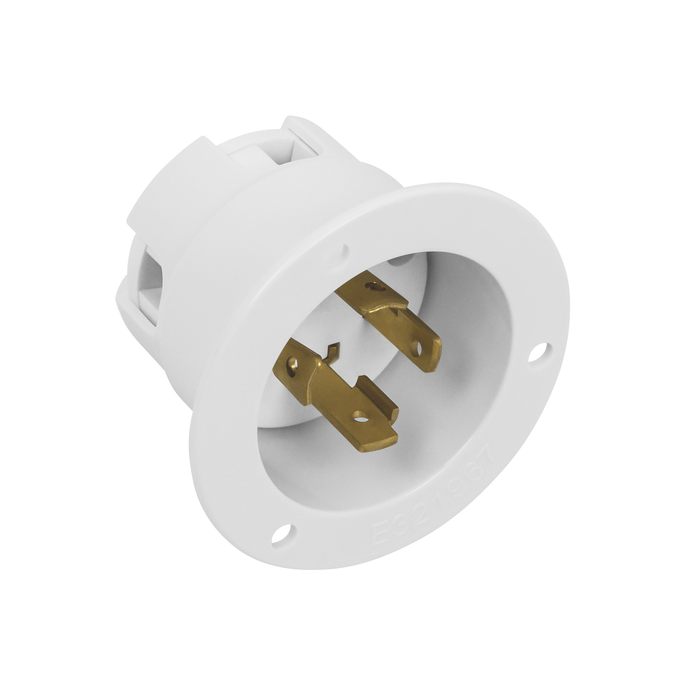 NEMA L15-30 Flanged Inlet Generator Plug Locking Receptacle Socket 30 White
