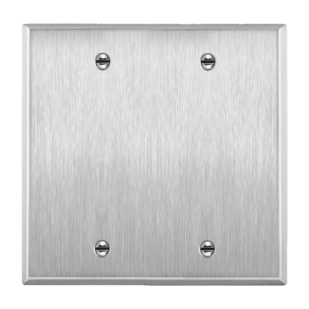 2-Gang Stainless Steel Blank Wall Plate