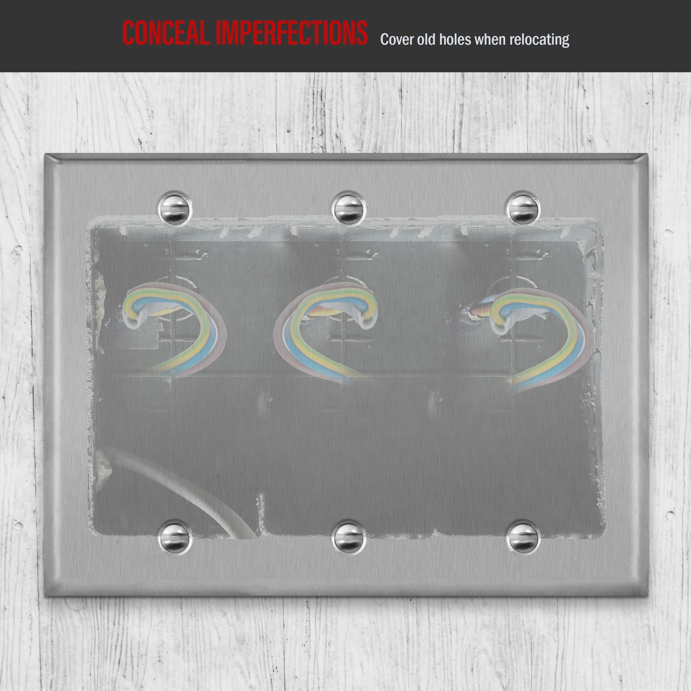 3-Gang Stainless Steel Blank Wall Plate
