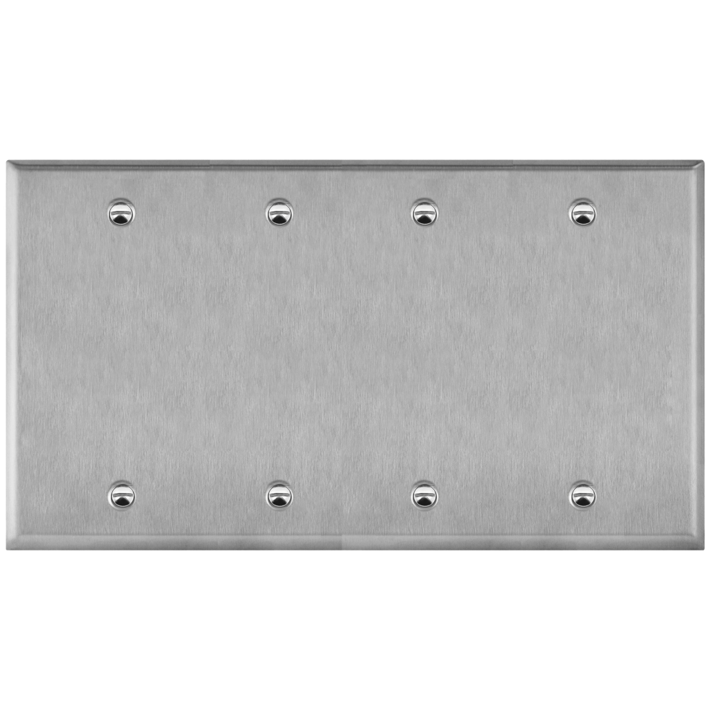 4Gang Blank 430 Metal Stainless Steel Wall Plate TOPGREENER