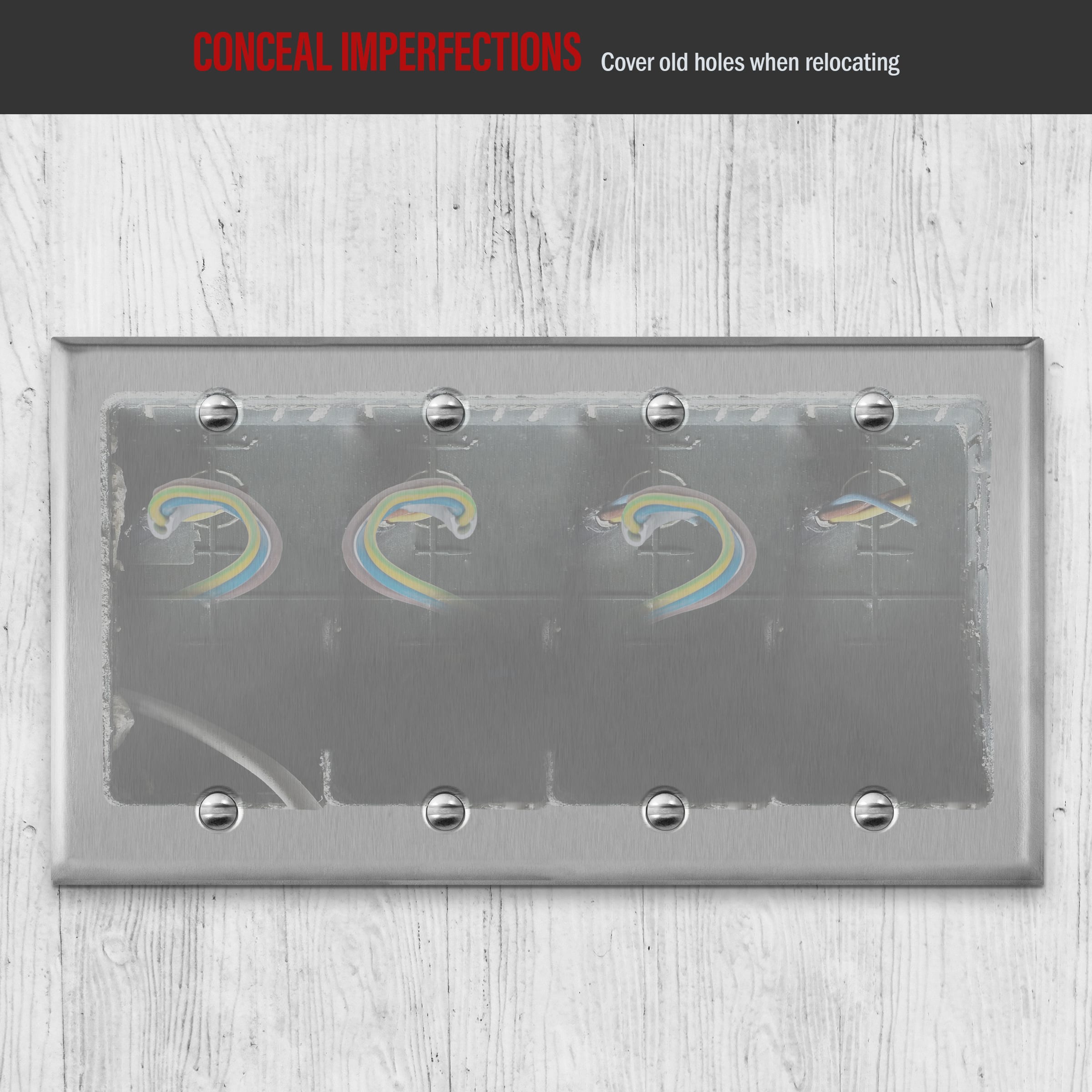 4-Gang Stainless Steel Blank Wall Plate