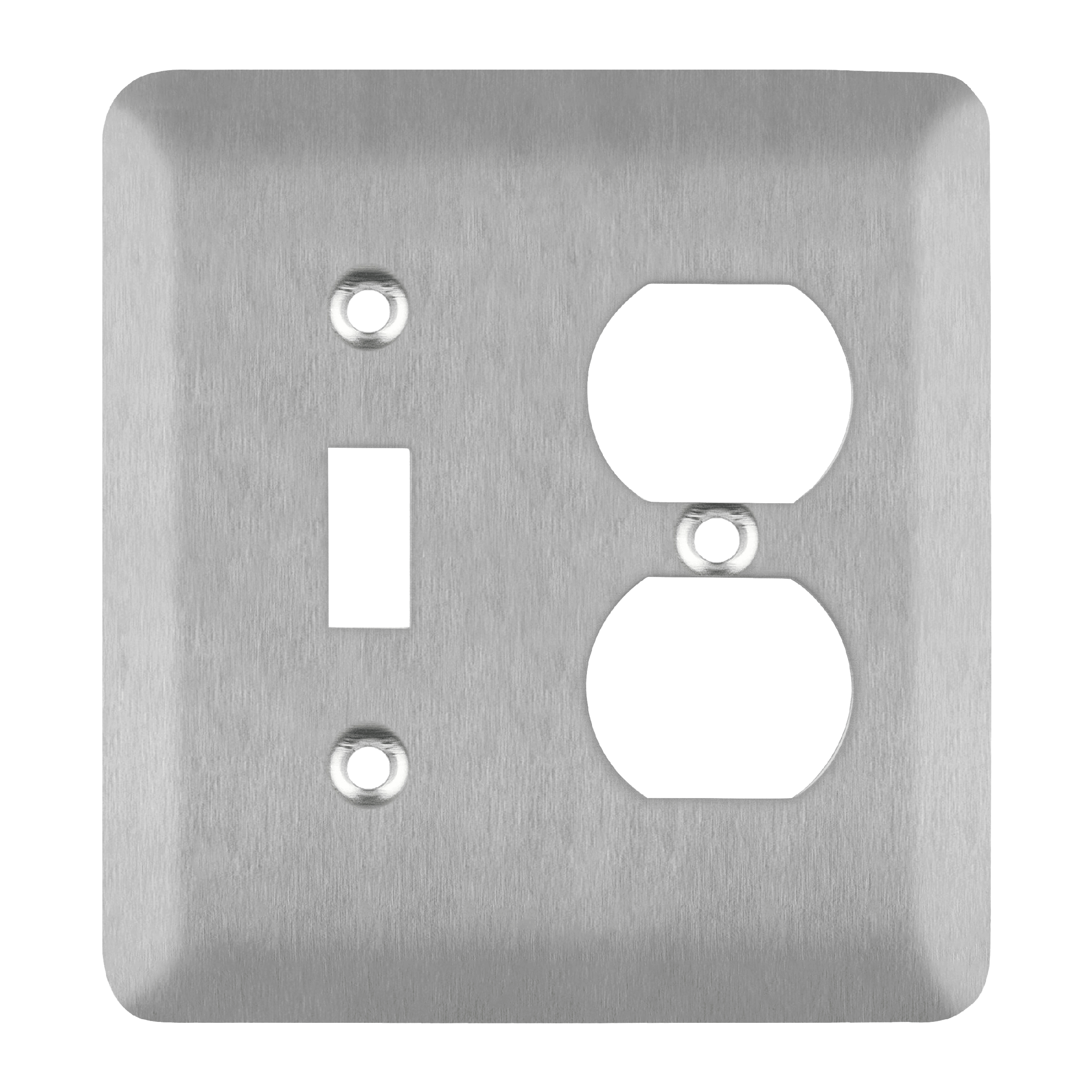 Combination Toggle Switch and Duplex Receptacle Metal Wall Plate