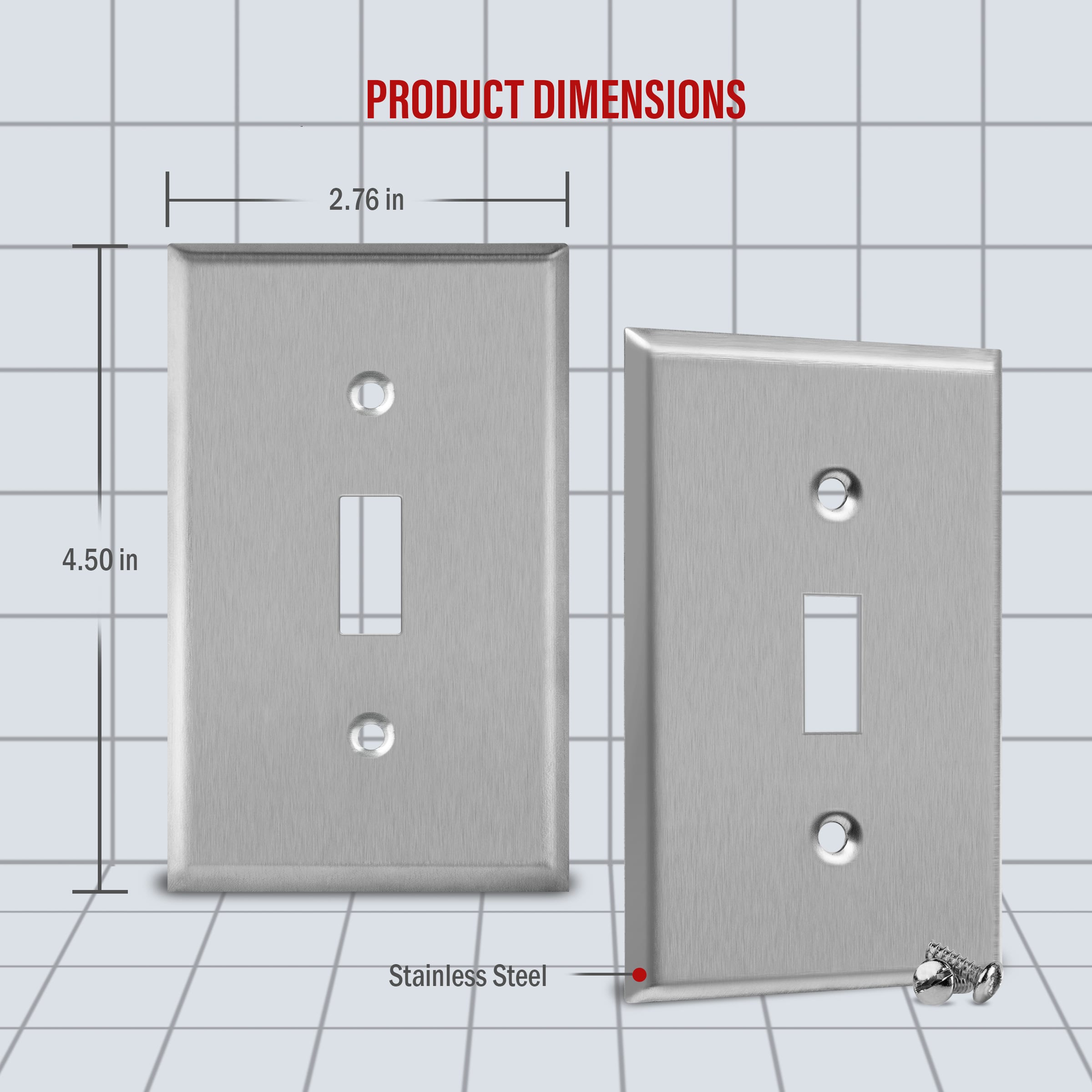 1-Gang Stainless Steel Toggle Switch Wall Plate