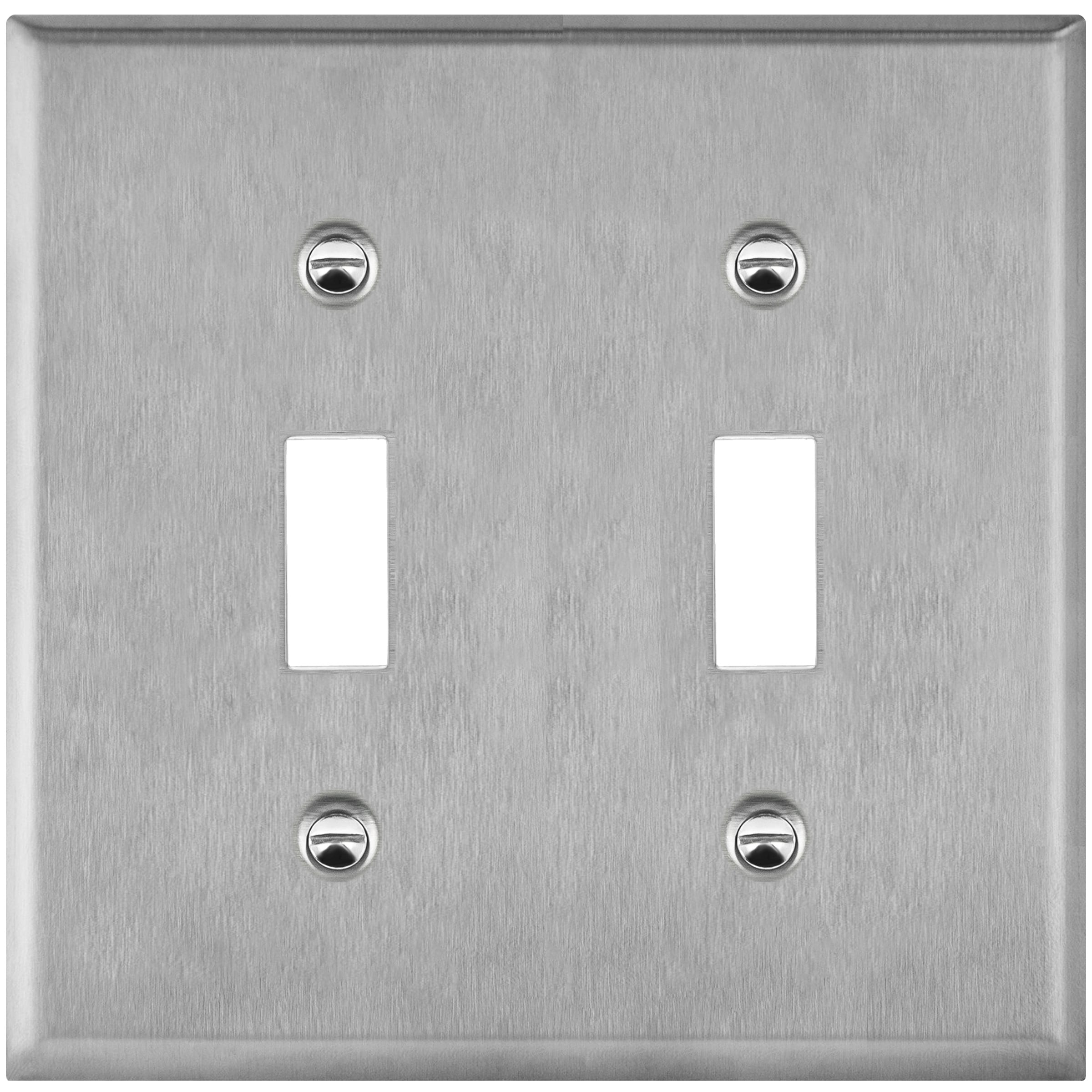 2-Gang Stainless Steel Toggle Switch Wall Plate
