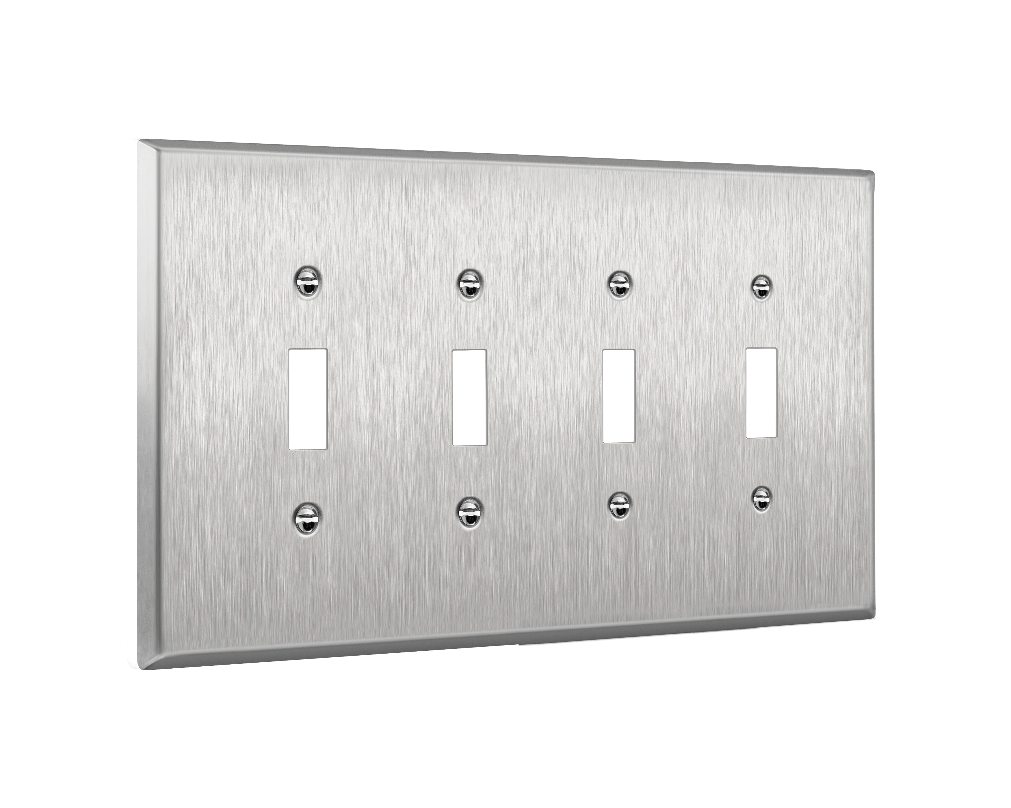 Quad Toggle Light Switch Metal Cover Plate