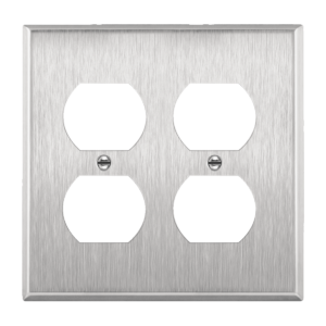 2-Gang Stainless Steel Duplex Outlet Wall Plate