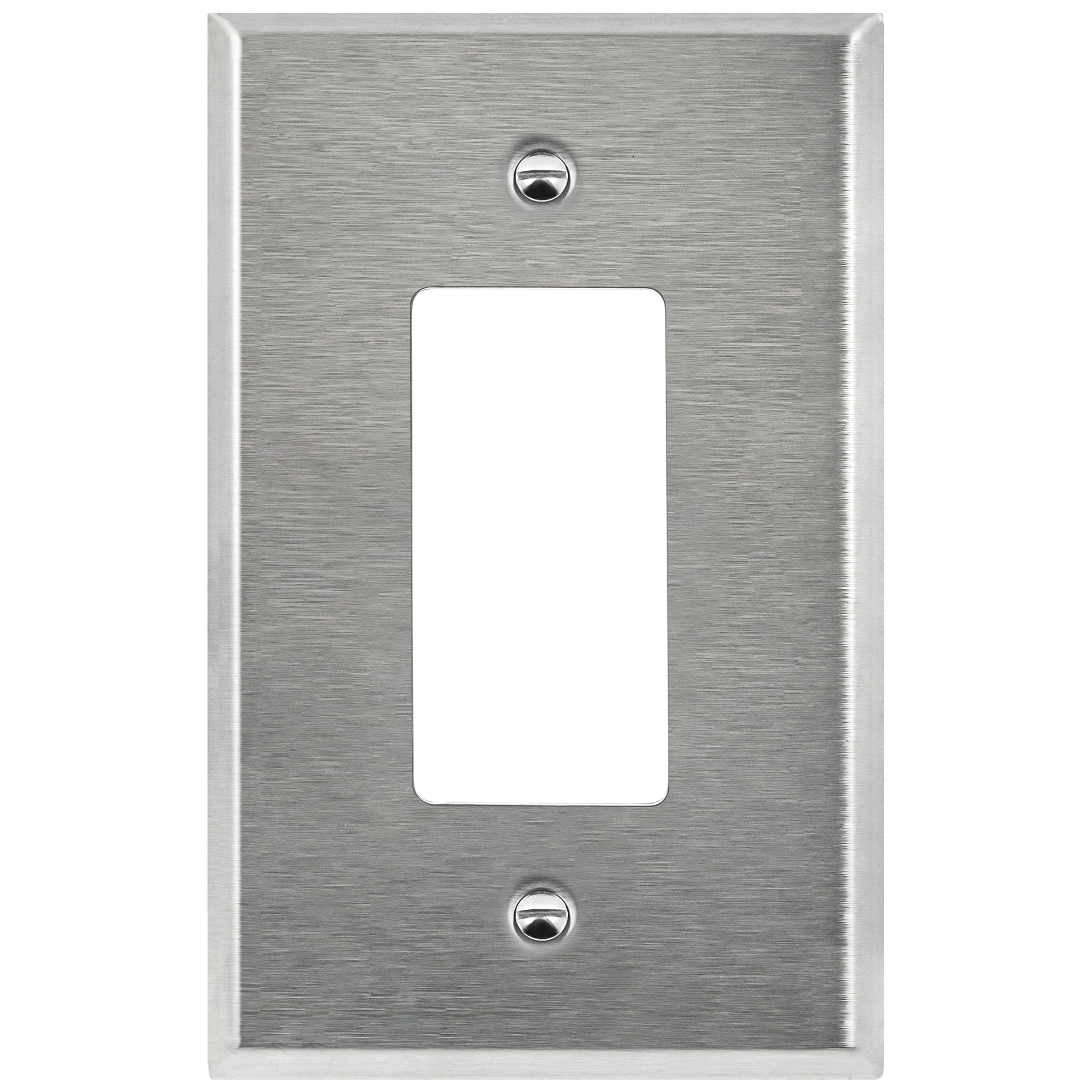 1-Gang Oversize Stainless Steel Decorator Outlet Wall Plate