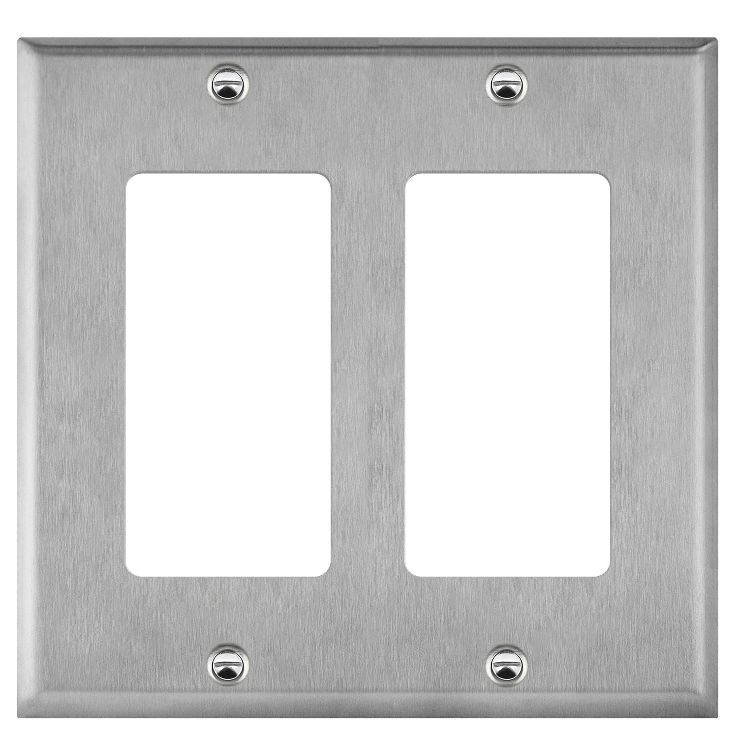 2-Gang Metal Decorator Outlet Wall Plate