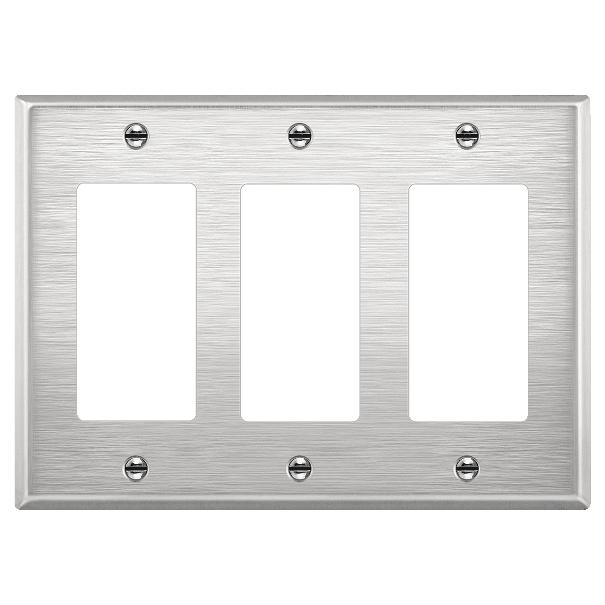 3-Gang Metal Decorator Outlet Wall Plate