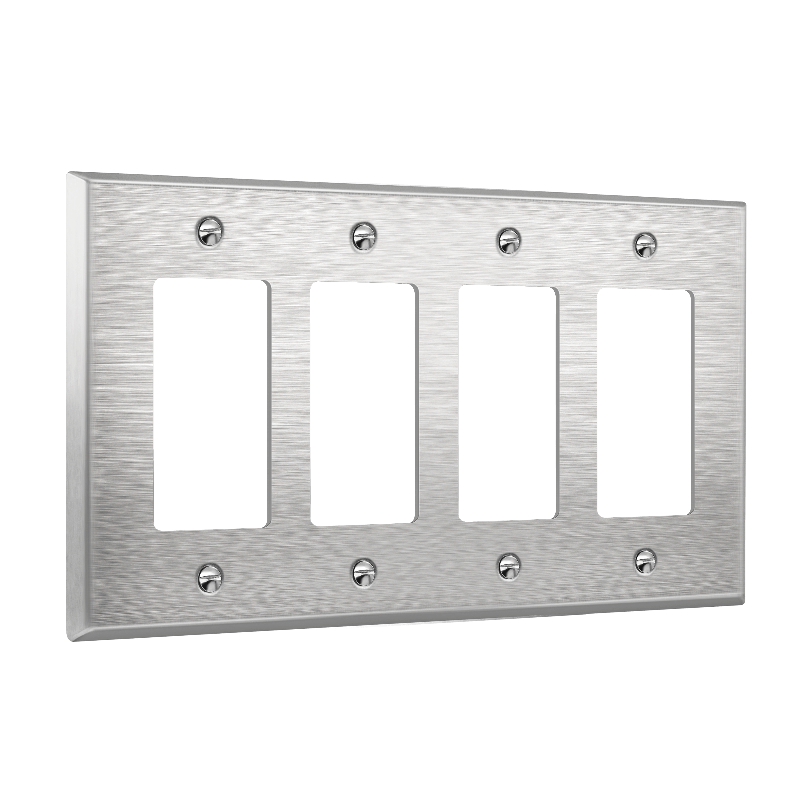 Quad Decorator Switch Metal Wall Plate