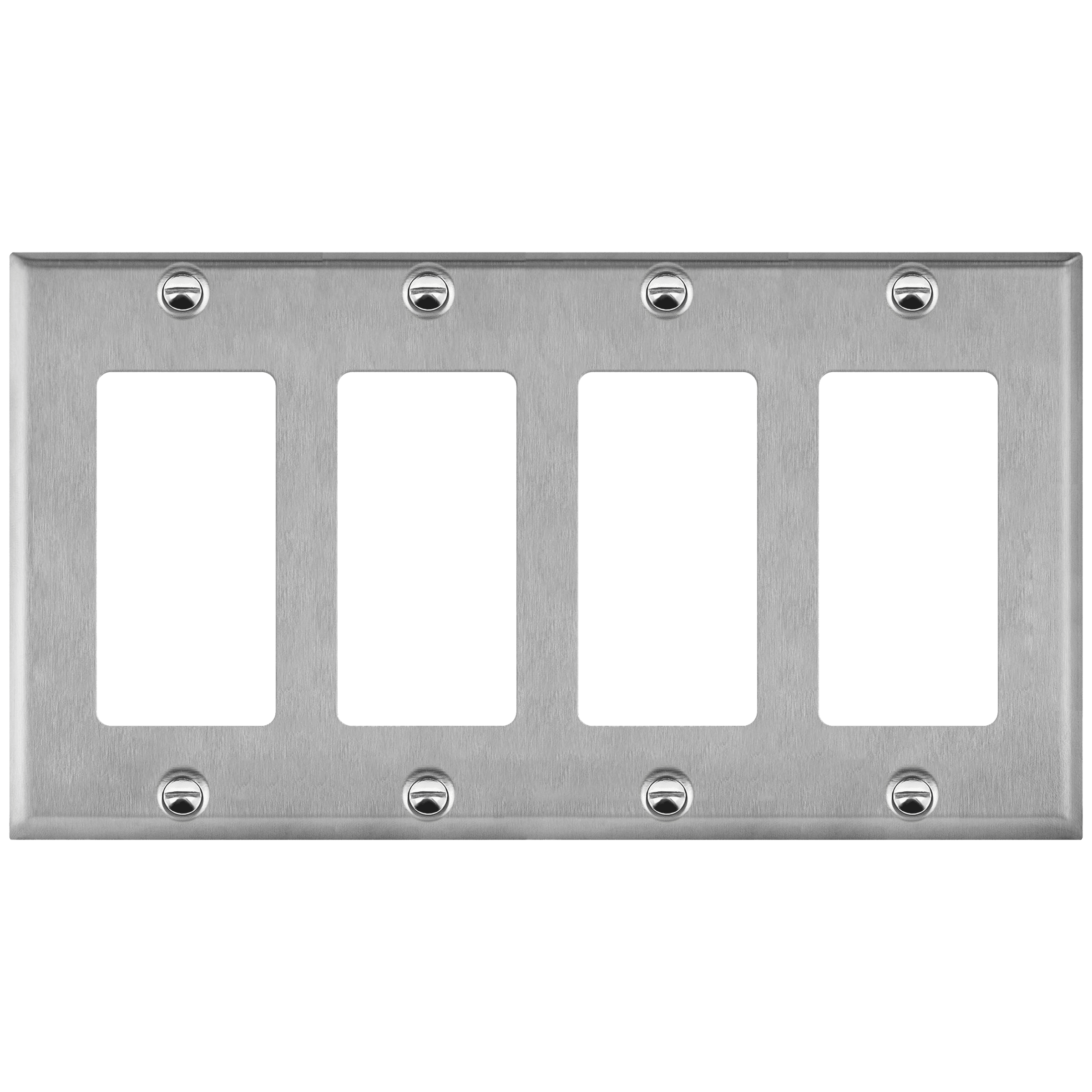 4-Gang Metal Decorator Outlet Wall Plate