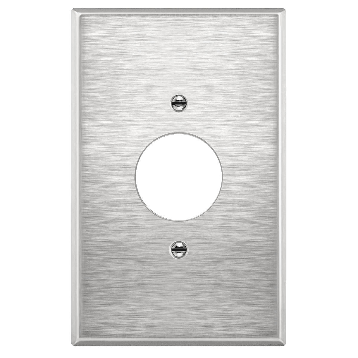1-Gang Oversize Stainless Steel 1.406" Hole Receptacle Wall Plate