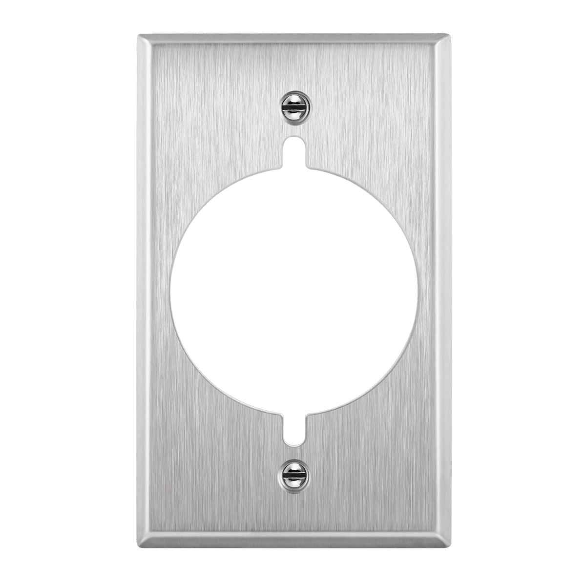 1-Gang Stainless Steel 2.125" Hole Receptacle Wall Plate