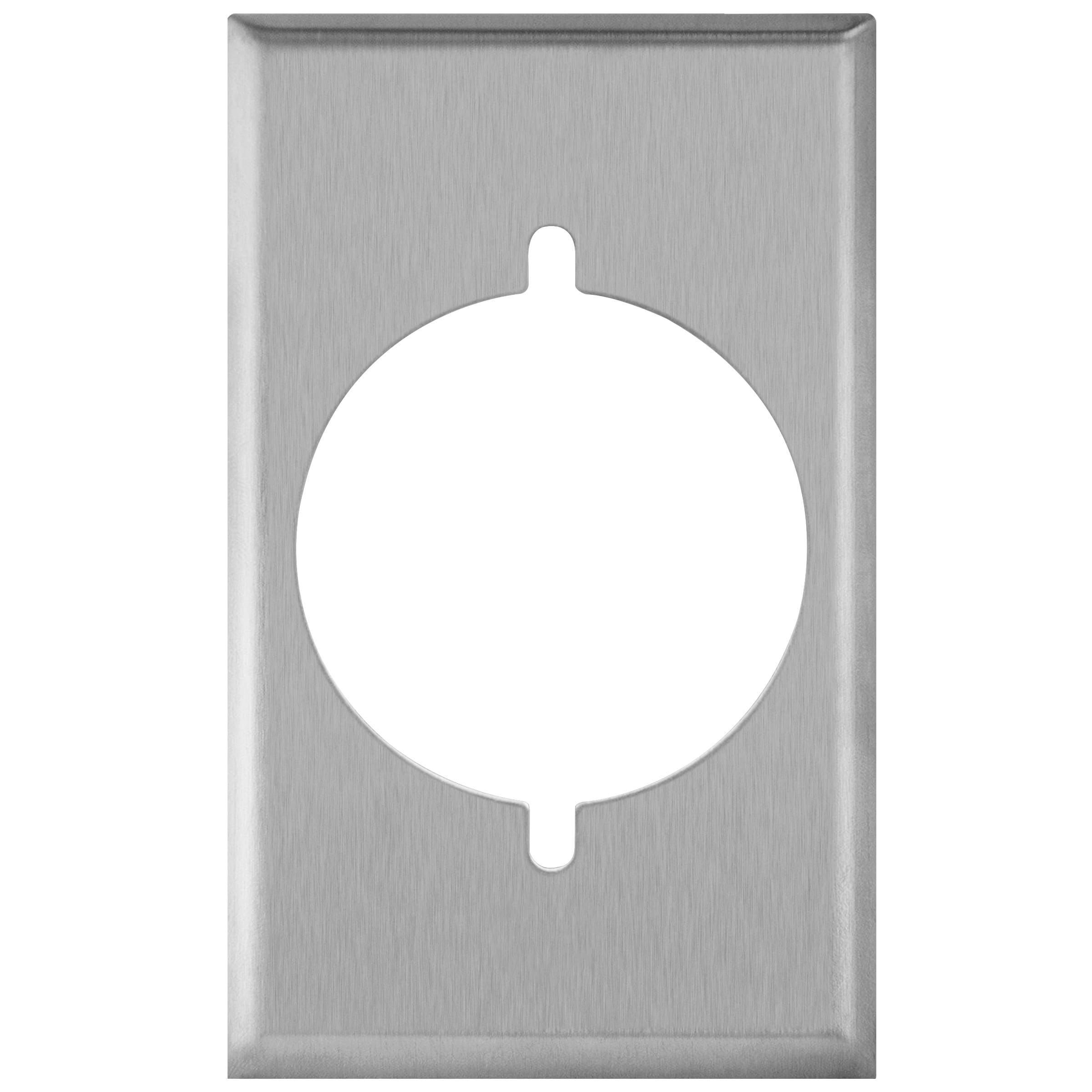 1-Gang Stainless Steel 2.125" Hole Receptacle Wall Plate