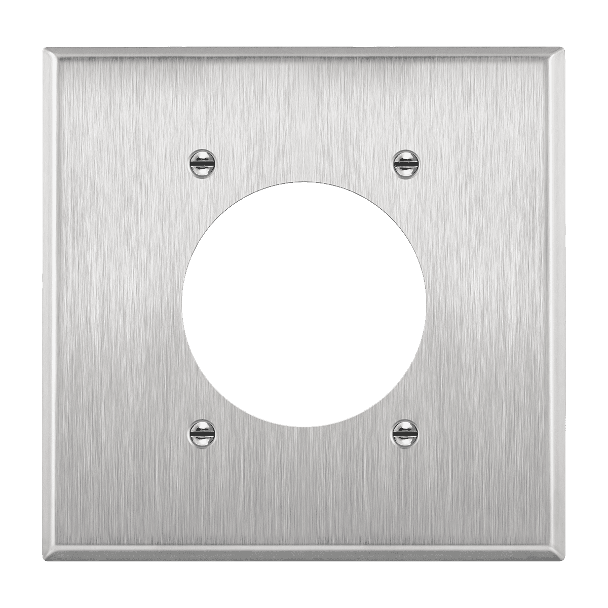 2-Gang Stainless Steel 2.125" Hole Receptacle Wall Plate 7792