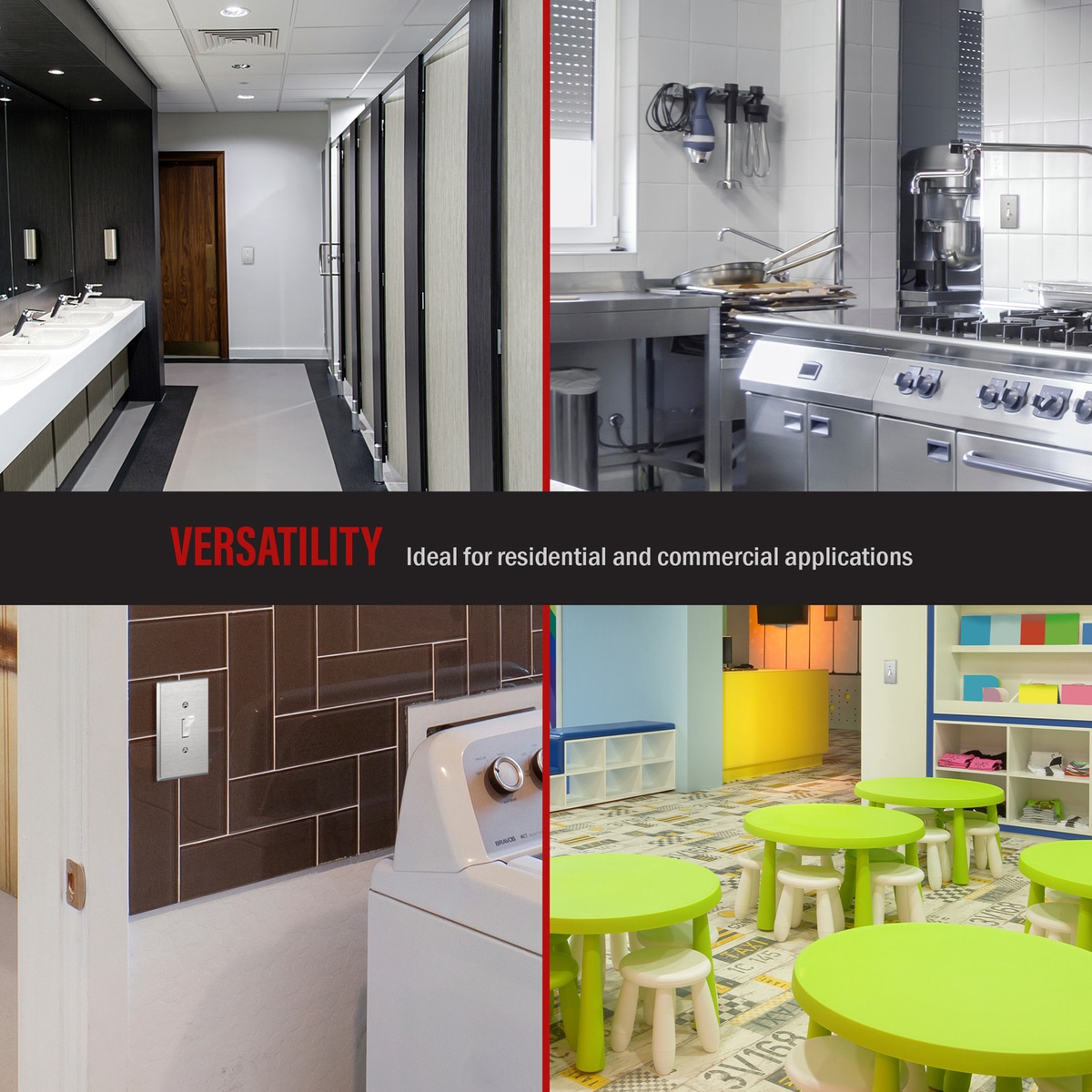 Antimicrobial Toggle Light Switch Single Pole, Commercial Grade