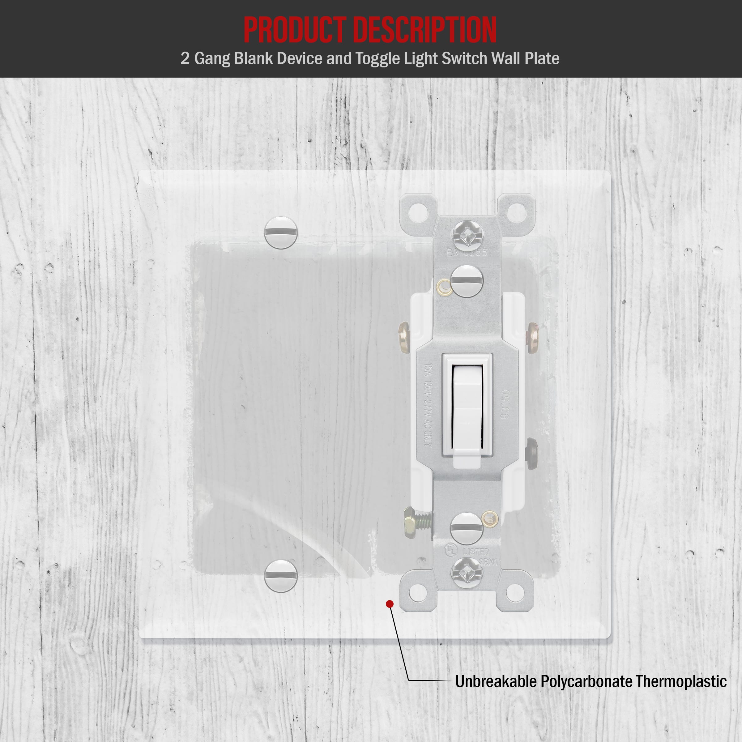 2-Gang Toggle Switch/Blank Combination Wall Plate
