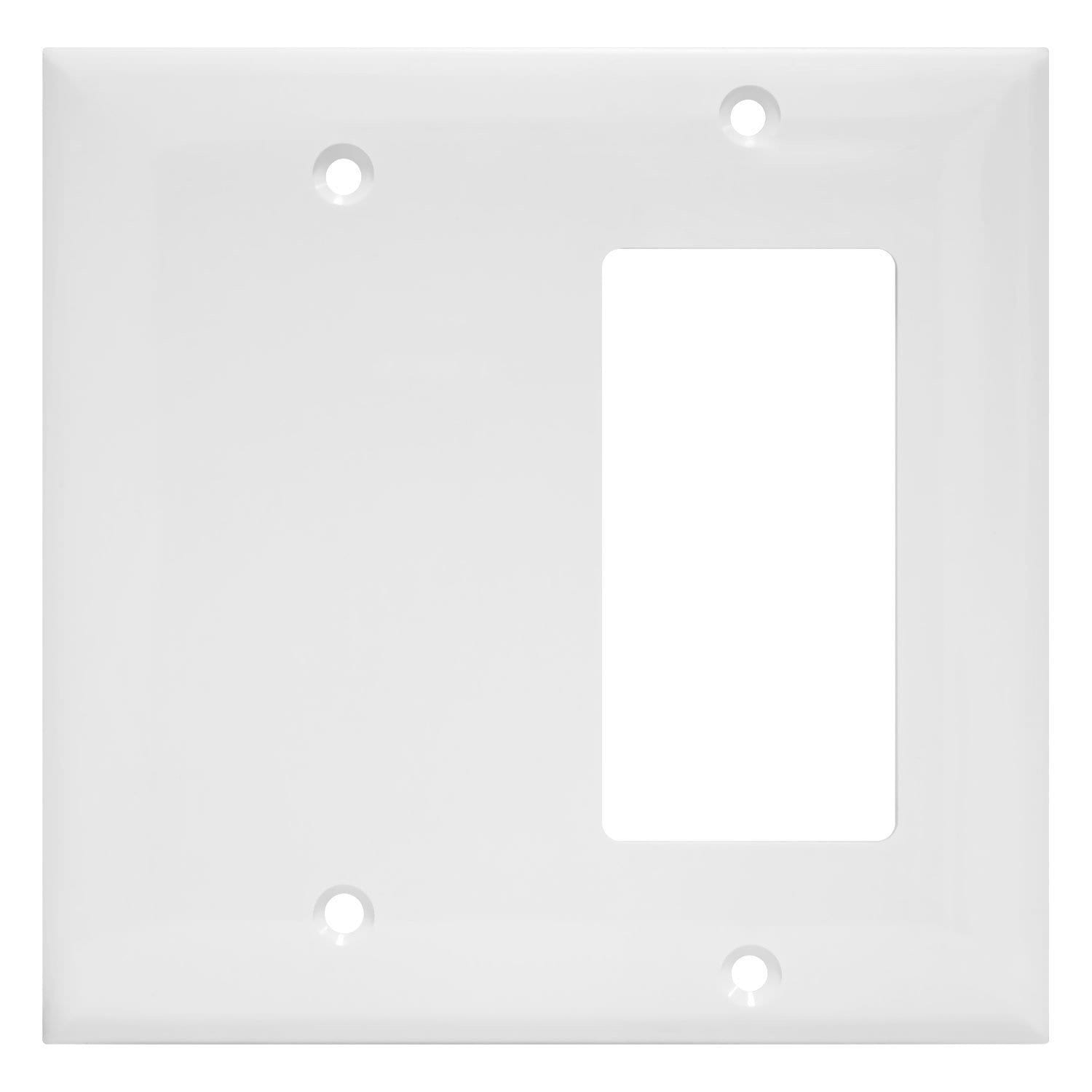 2-Gang Decorator Outlet/Blank Combination Wall Plate