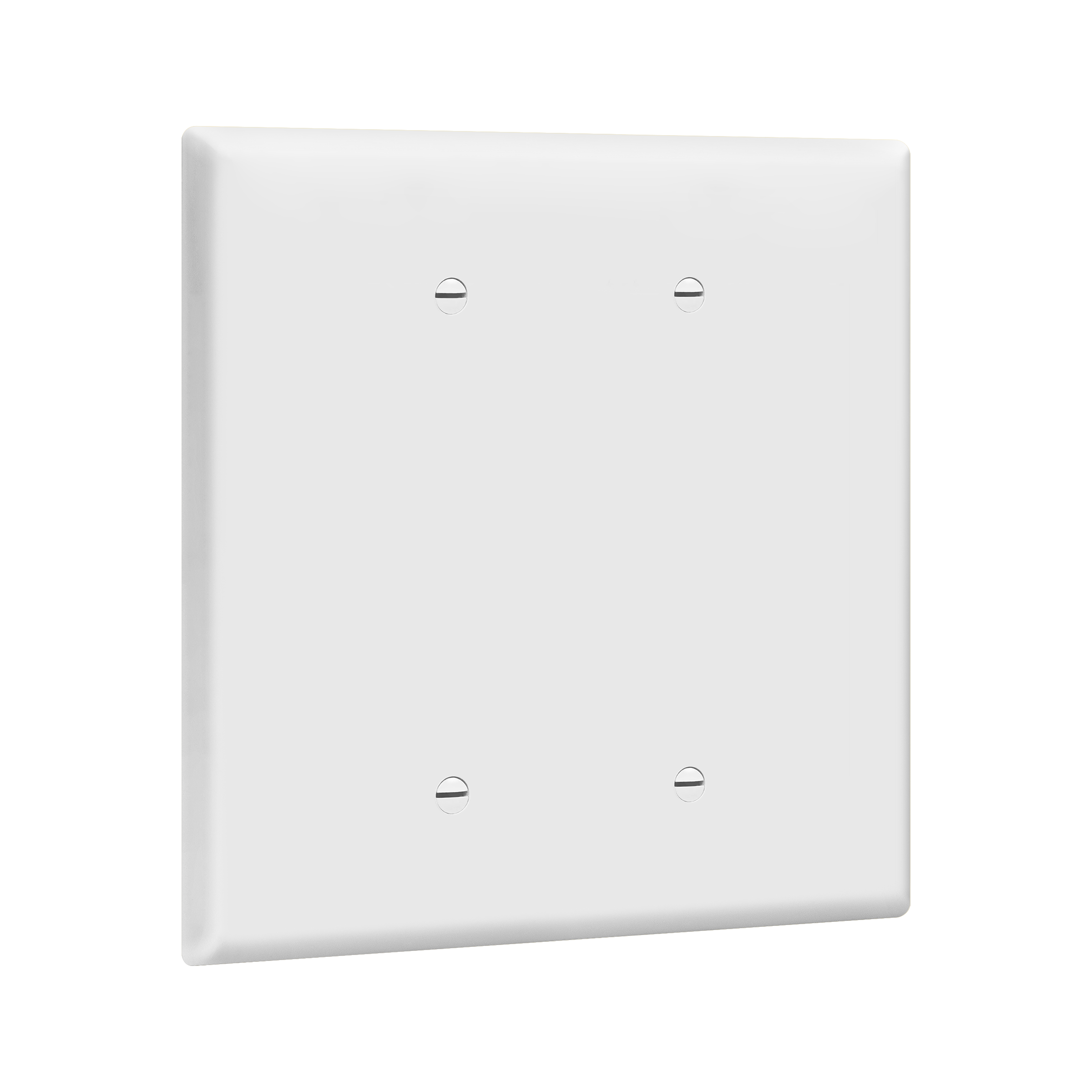 Double Blank Outlet Cover Gloss Finish White