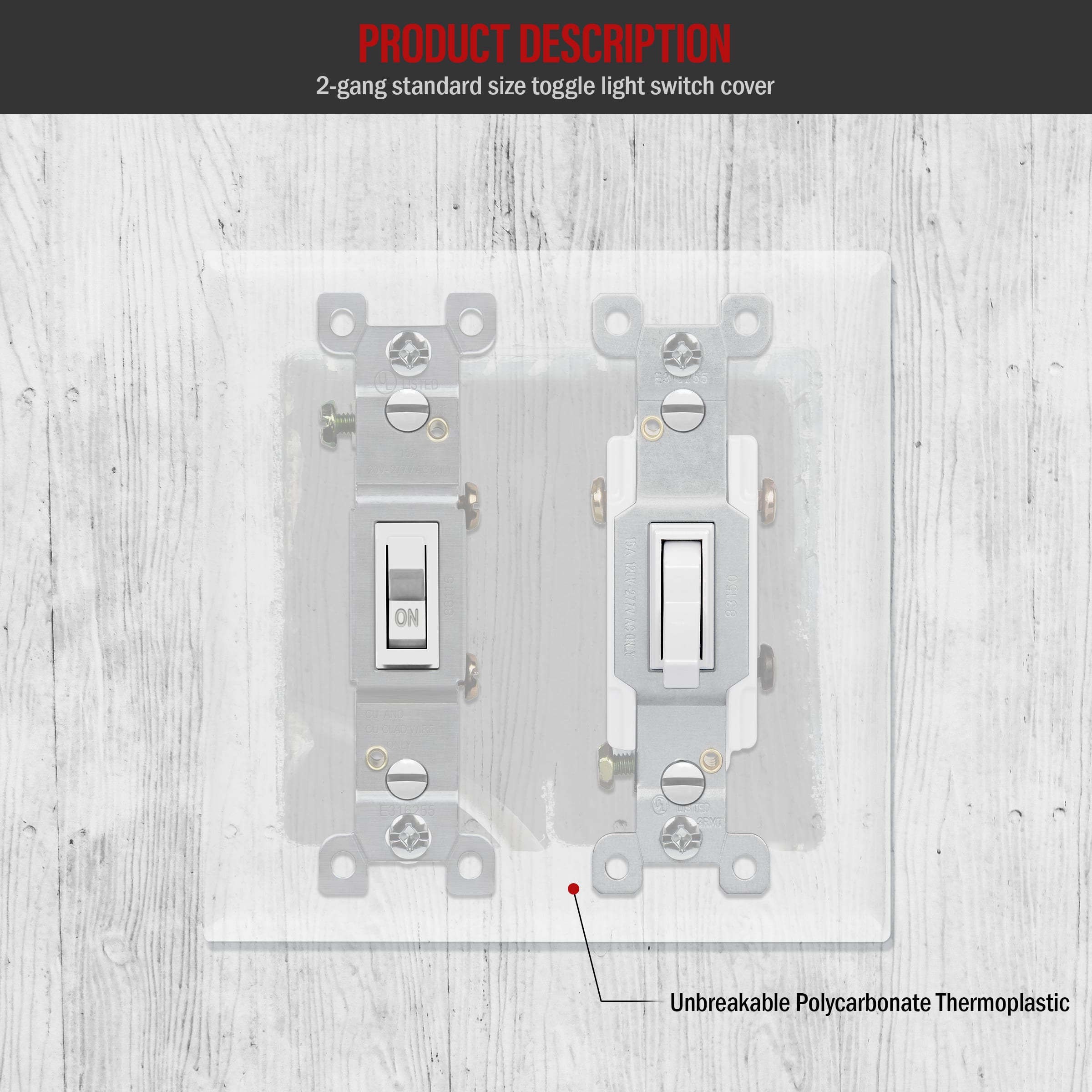 2-Gang Toggle Switch Wall Plate