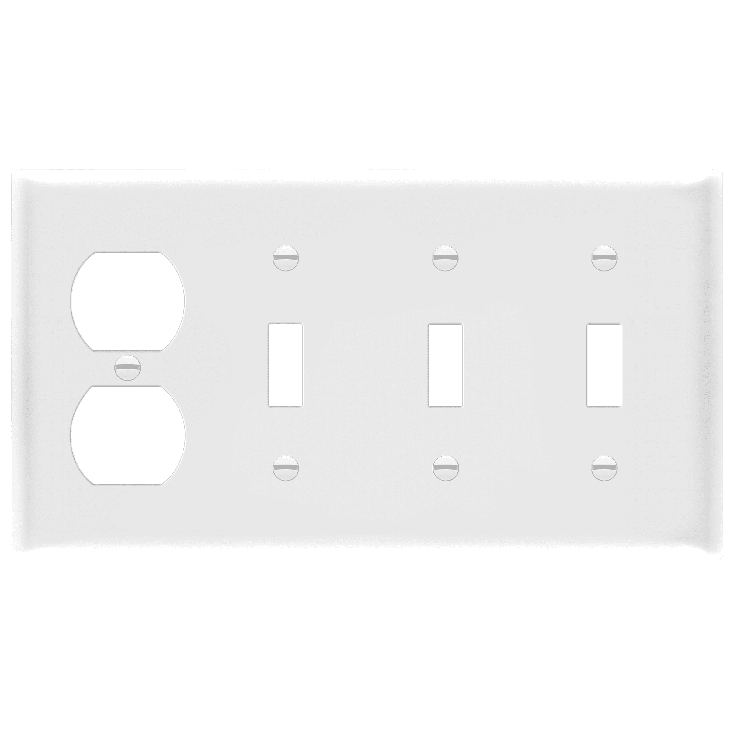 4-Gang Toggle Switch/Duplex Outlet Combination Wall Plate