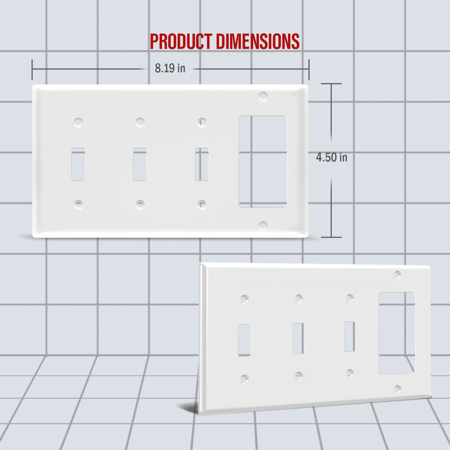 4-Gang Toggle Switch/Decorator Outlet Combination Wall Plate
