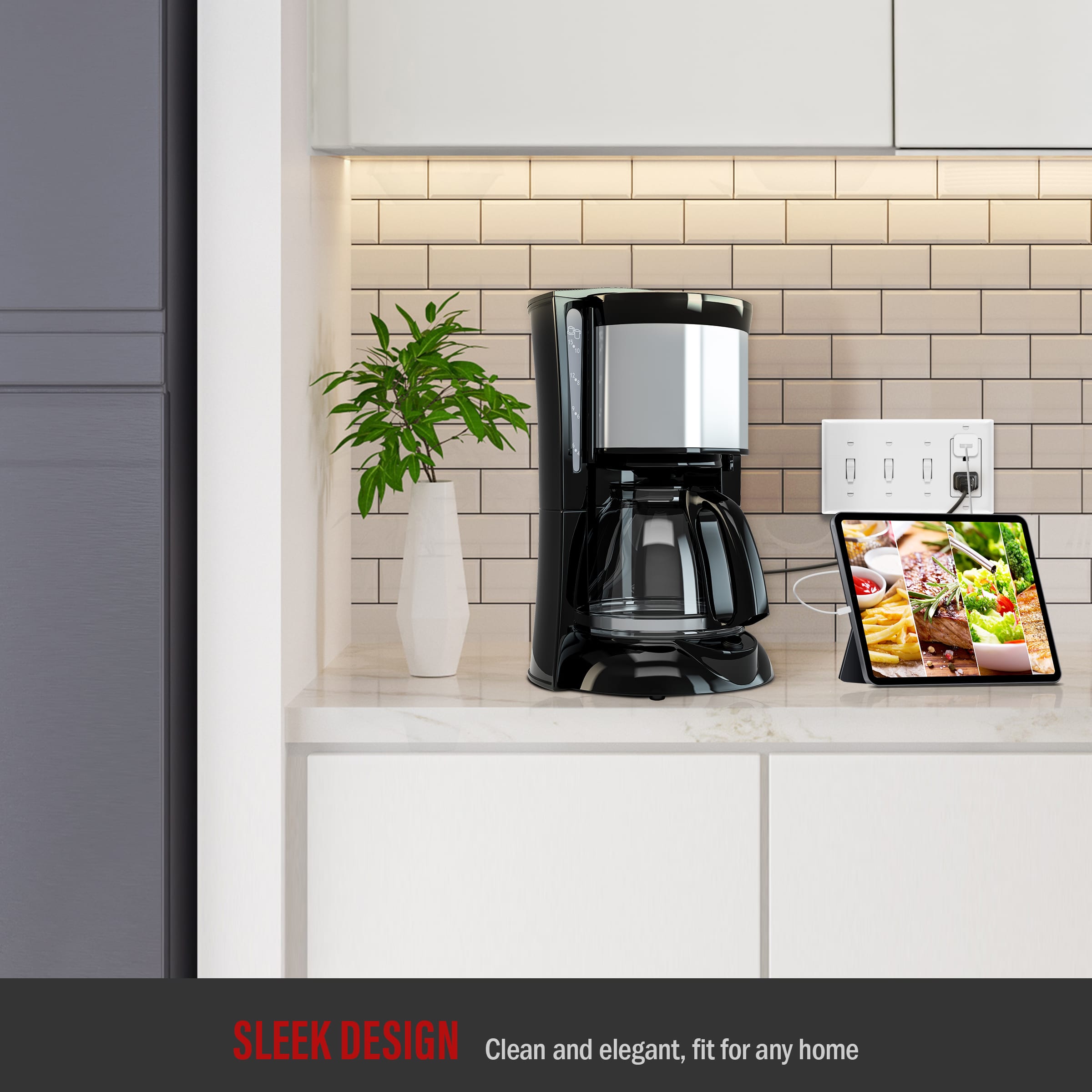 4-Gang Toggle Switch/Decorator Outlet Combination Wall Plate