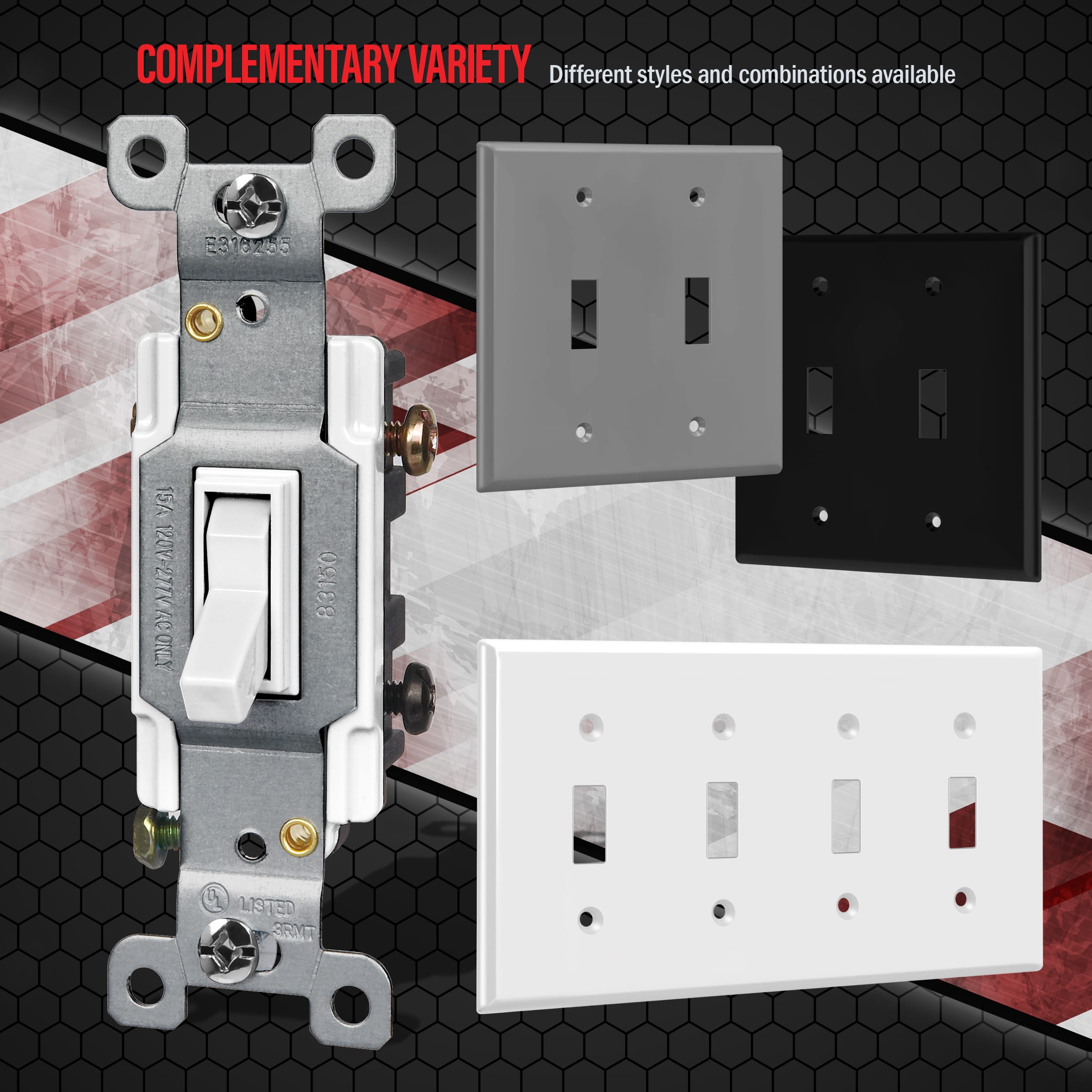 4-Gang Toggle Switch Wall Plate