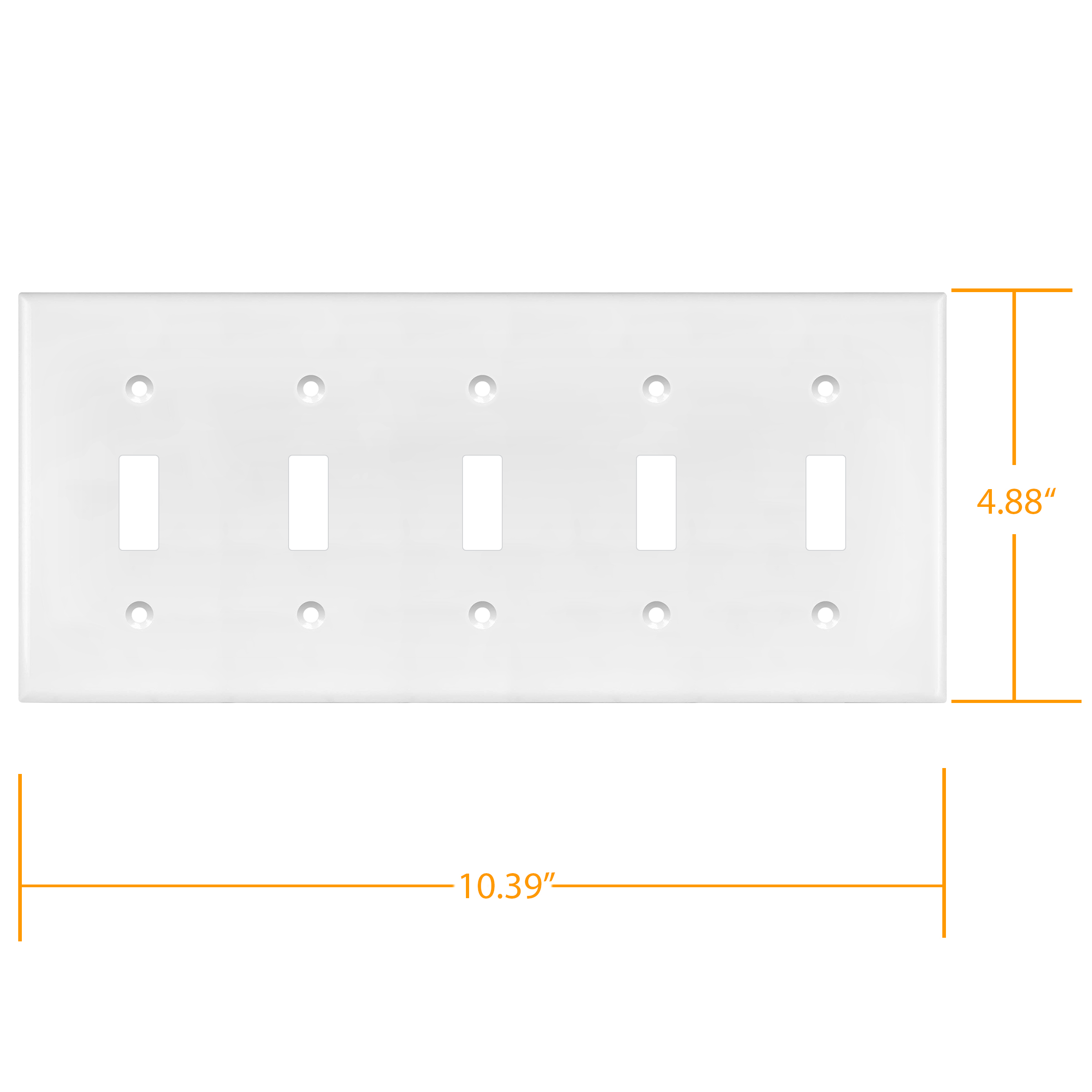 Five Gang Light Switch Wall Plate, Toggle Switch Plate
