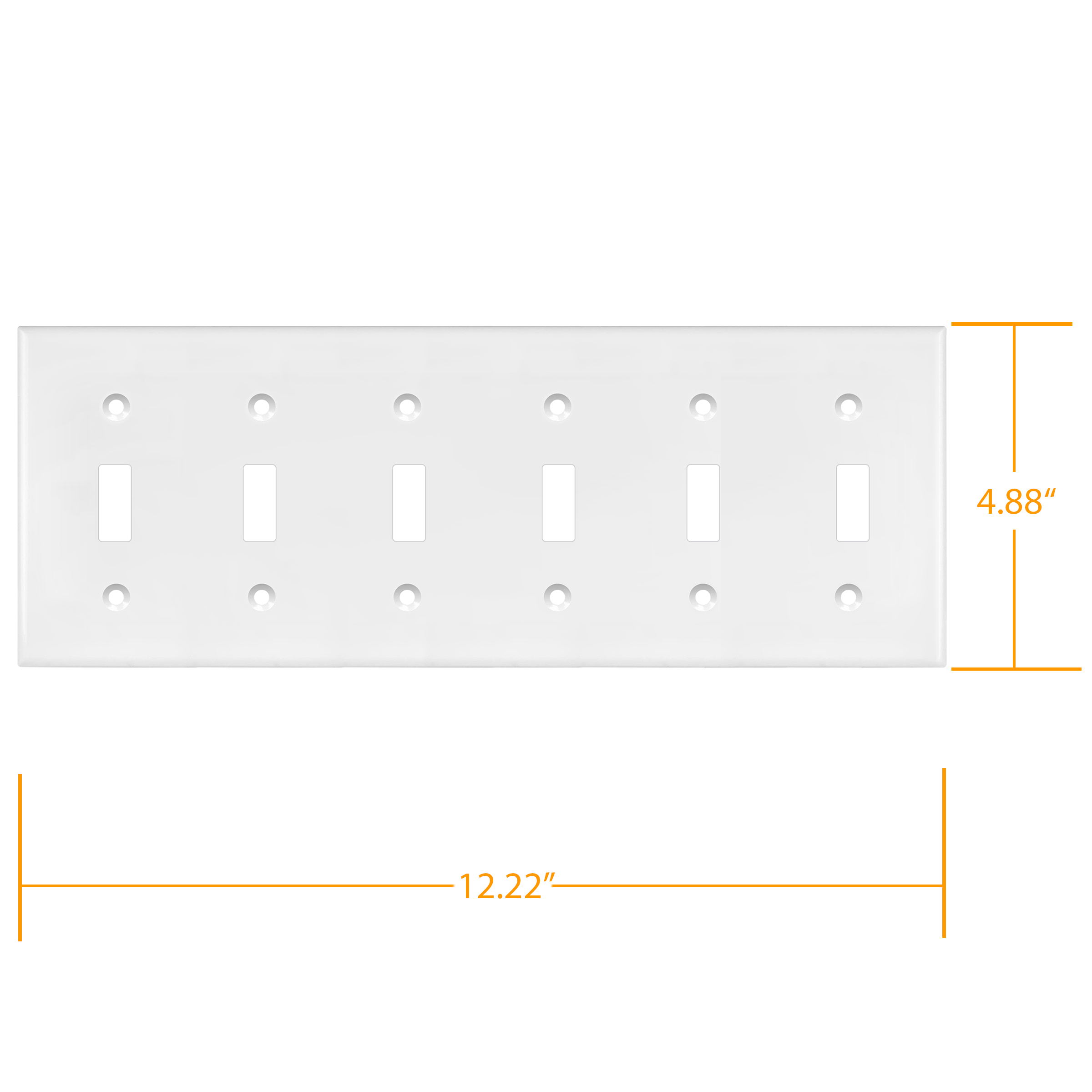 Toggle Switch Plate, 6-Gang Mid-Size