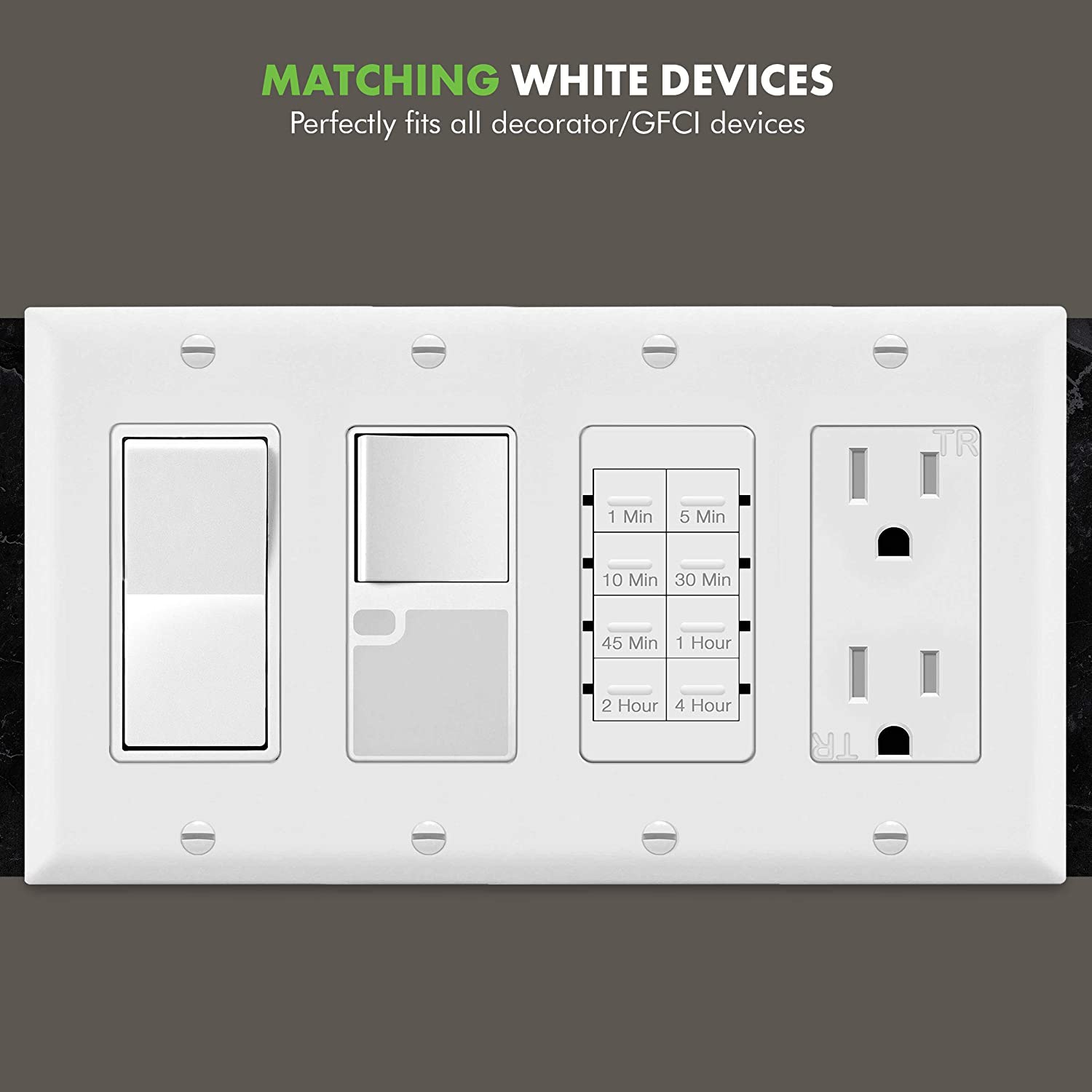4-Gang Decorator/GFCI Outlet Wall Plate