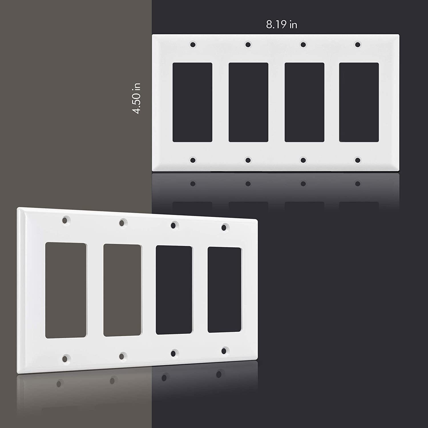 4-Gang Decorator/GFCI Outlet Wall Plate