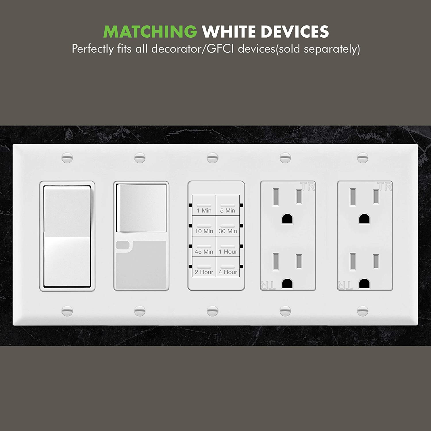 5-Gang Decorator/GFCI Outlet Wall Plate