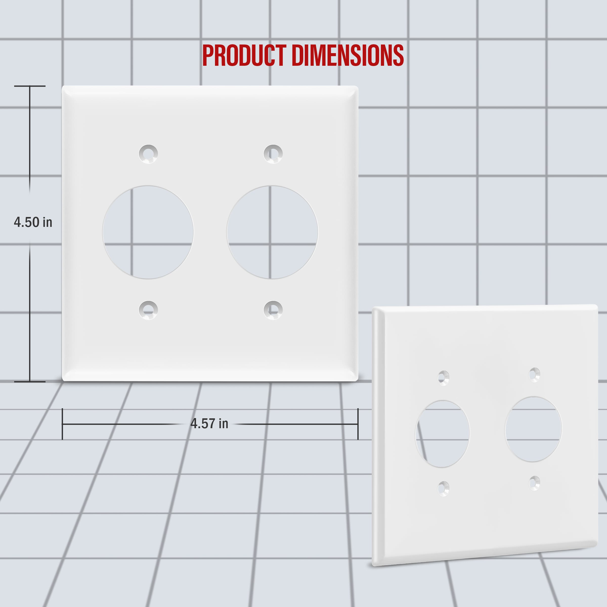 2-Gang Double 1.406" Hole Receptacle Wall Plate