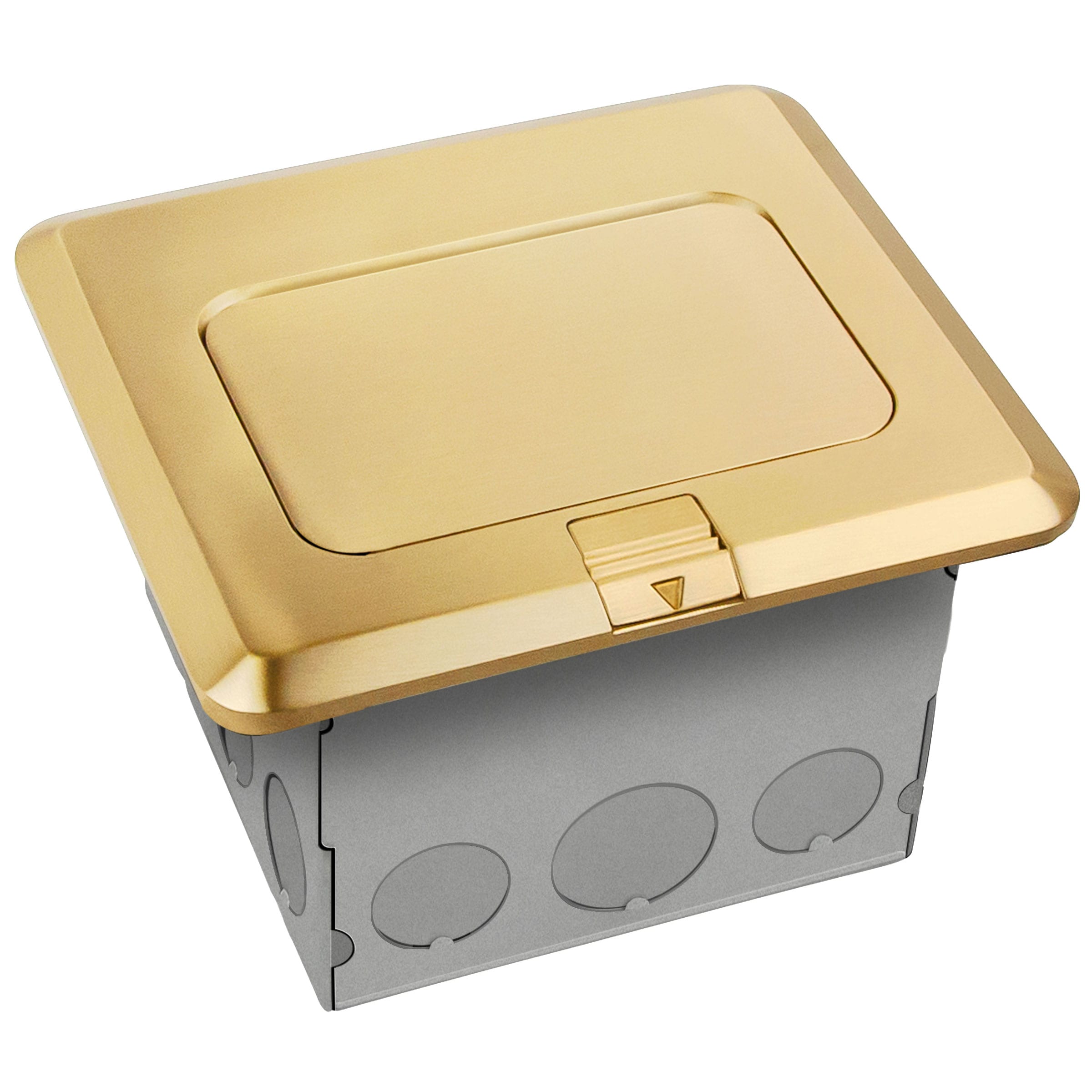 Square Pop-Up Floor Box Kit Brass