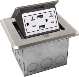 1-Gang Square Soft Pop-Up Floor Box with 20A USB Receptacle (4A)