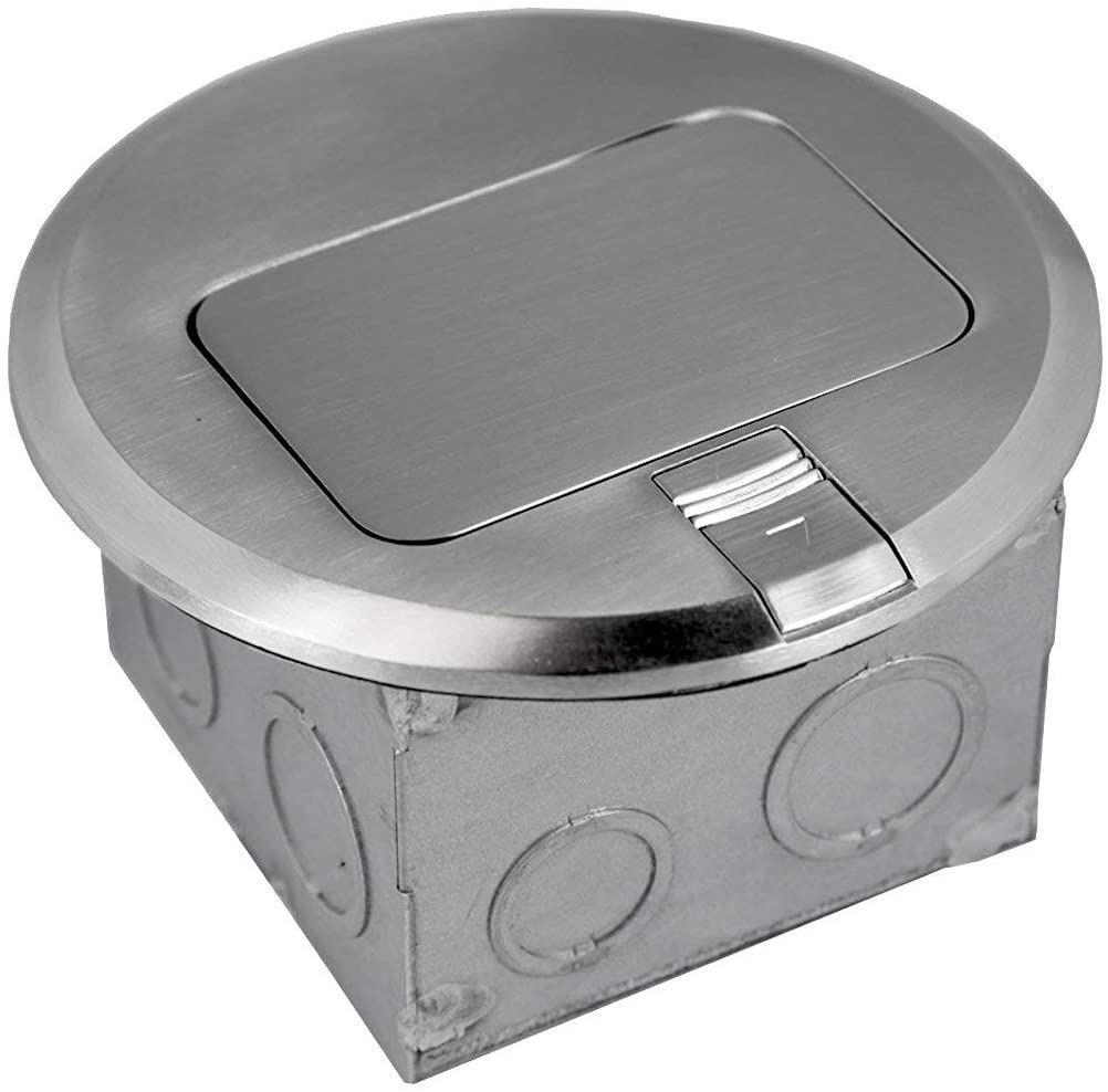 1-Gang 6" Round Pop-Up Floor Box with 20A TR Receptacle