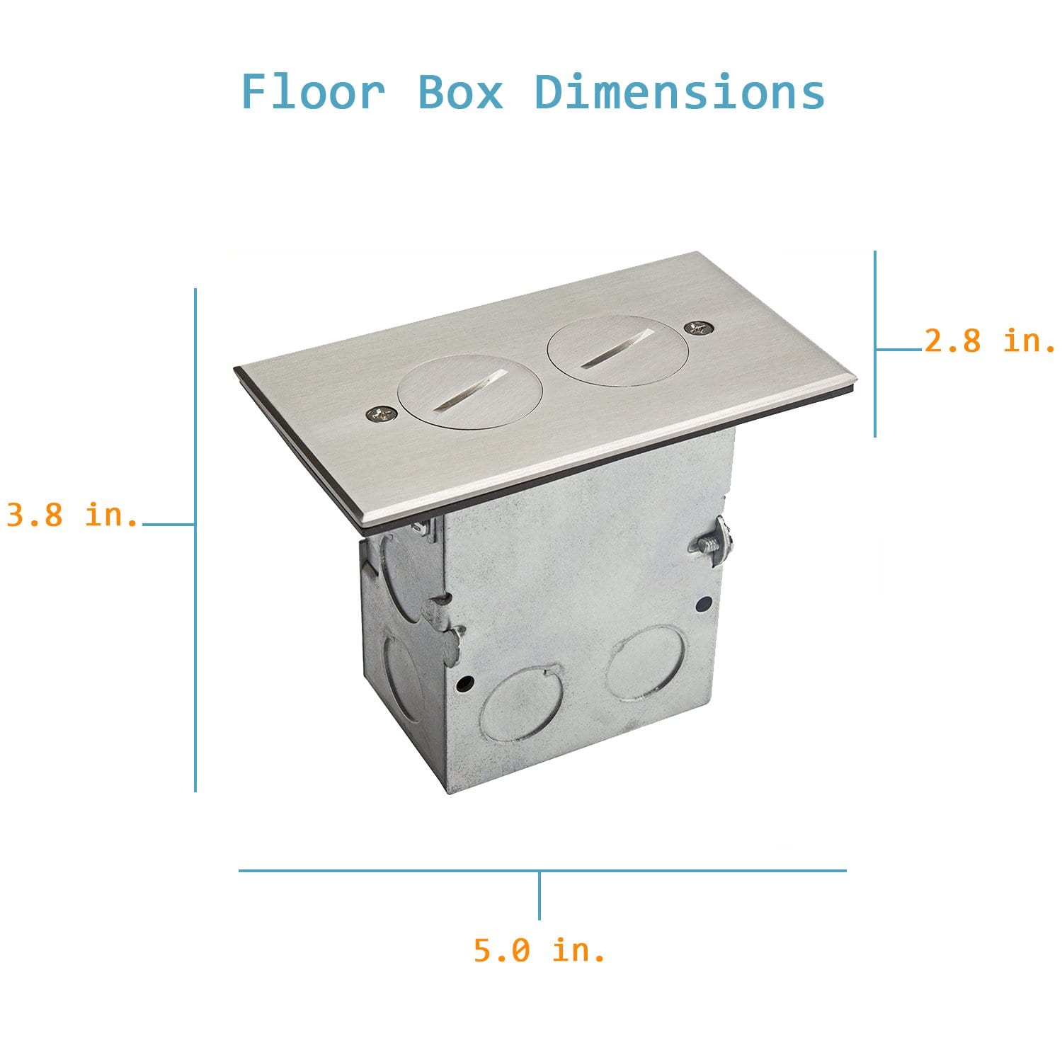 1-Gang Rectangle Coin Open Floor Box with 20A TR Duplex Receptacle