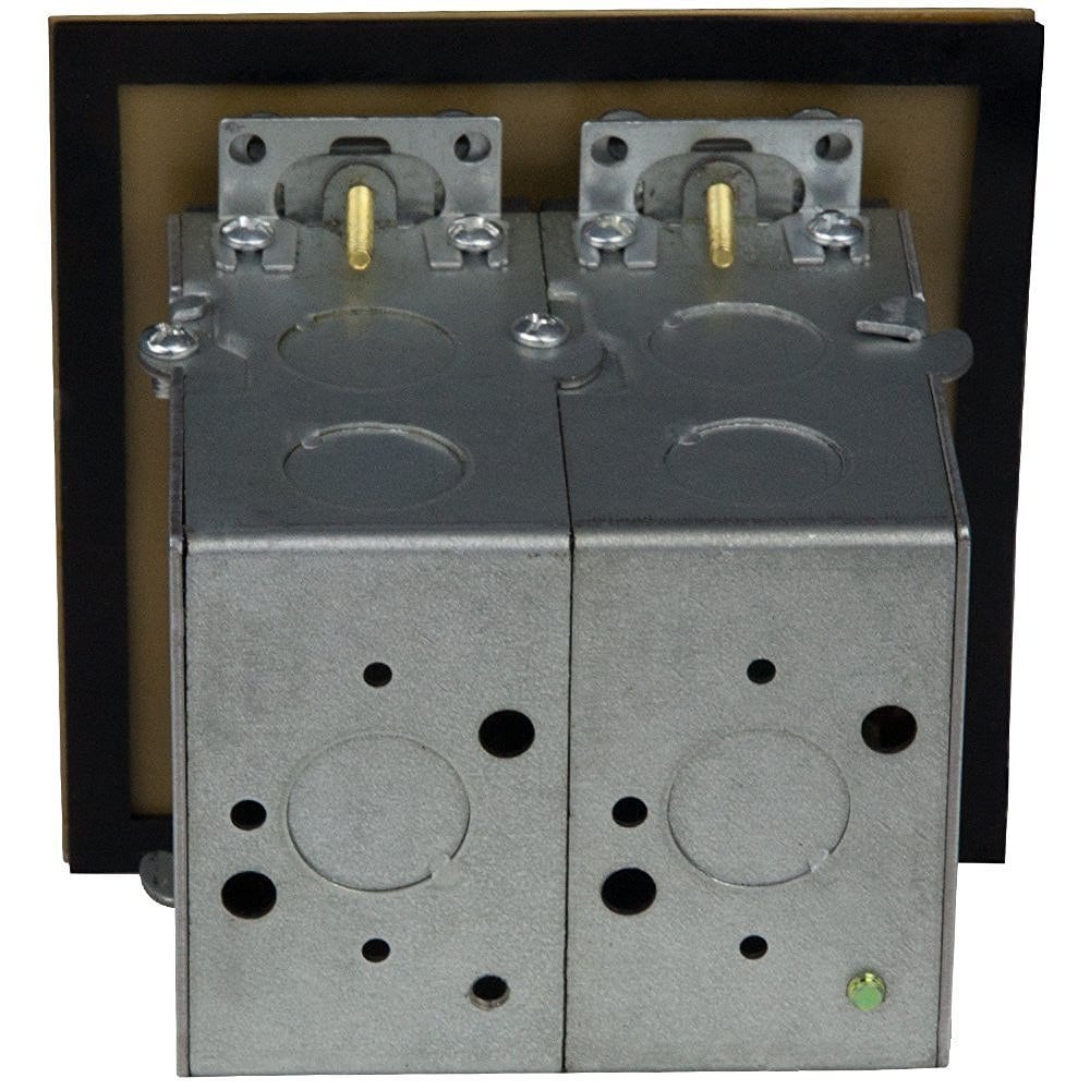 2-Gang Square Coin Open Floor Box with 20A TR Receptacle and Data Ports
