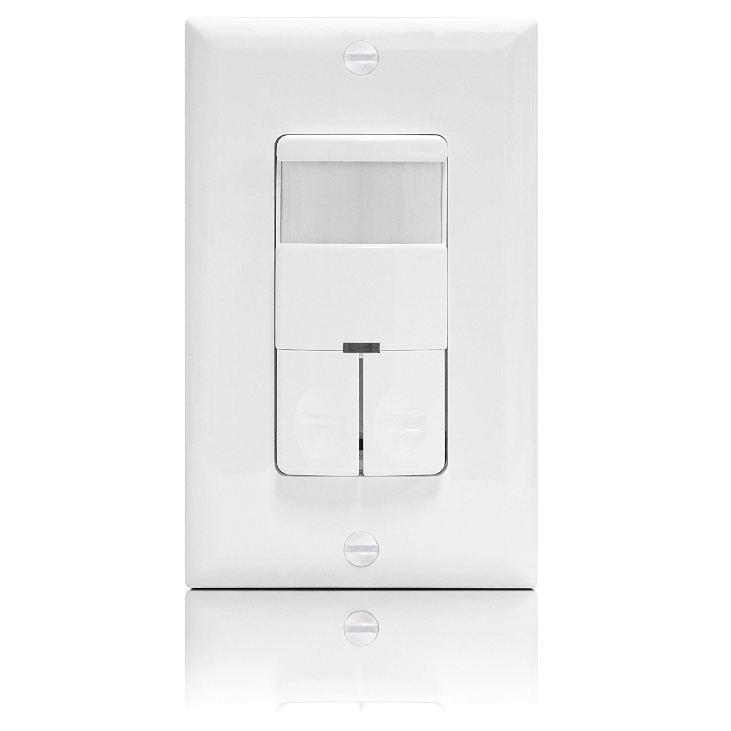 In-Wall PIR Occupancy/Vacancy Dual Load Motion Sensor Switch, No Neutral Wire Required