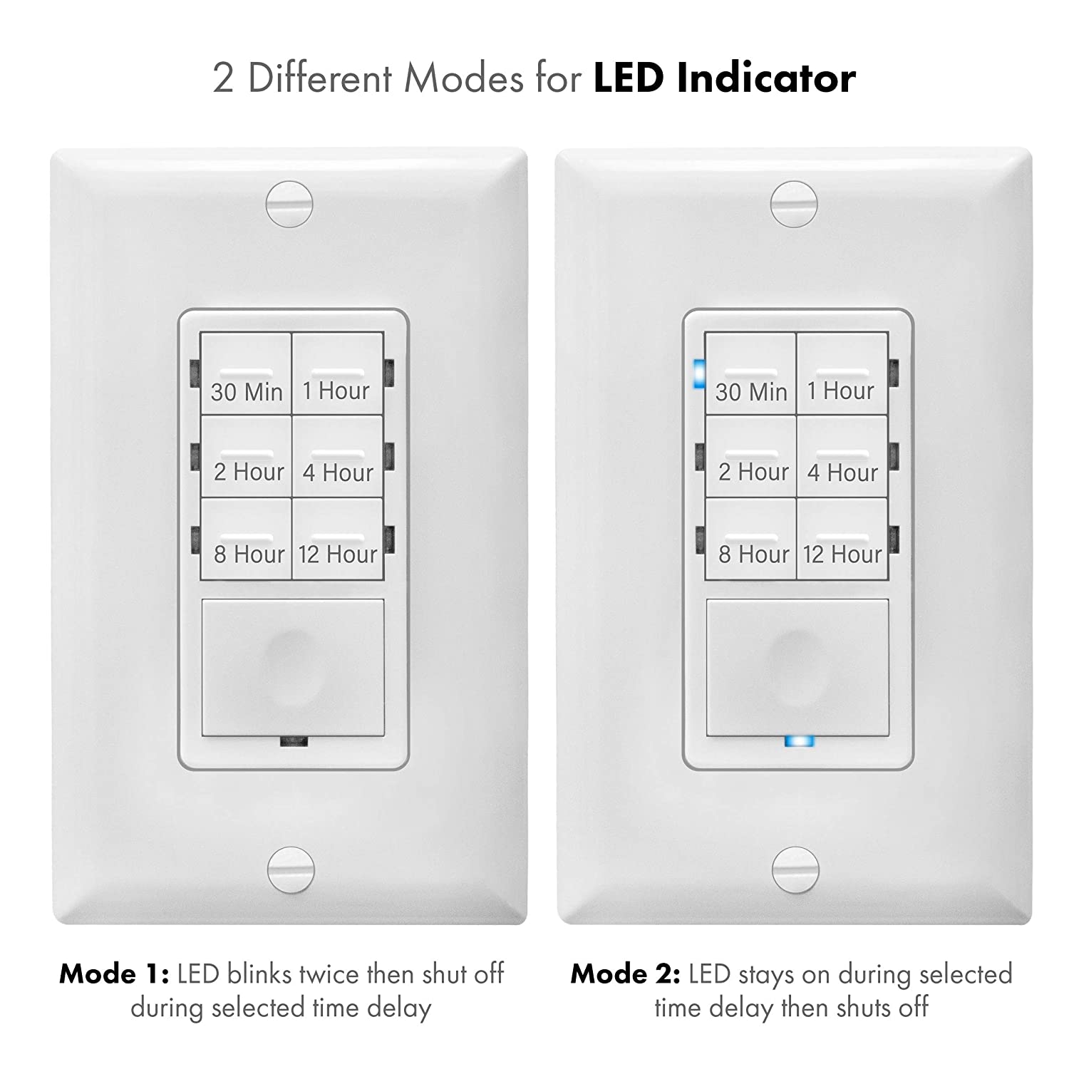 In-Wall Preset Countdown Timer Switch (30 Minutes-12 Hours)
