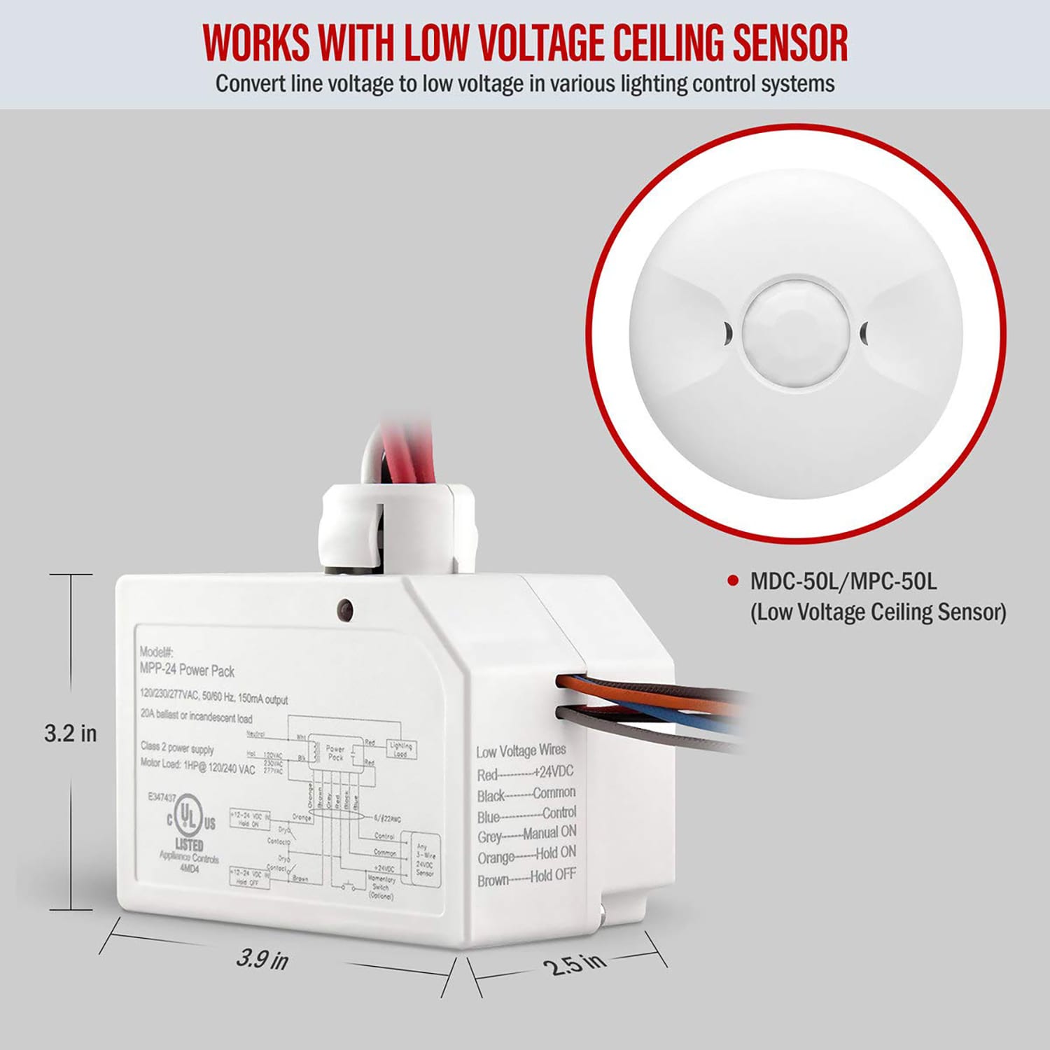 Low Voltage Ceiling Sensor Power Pack